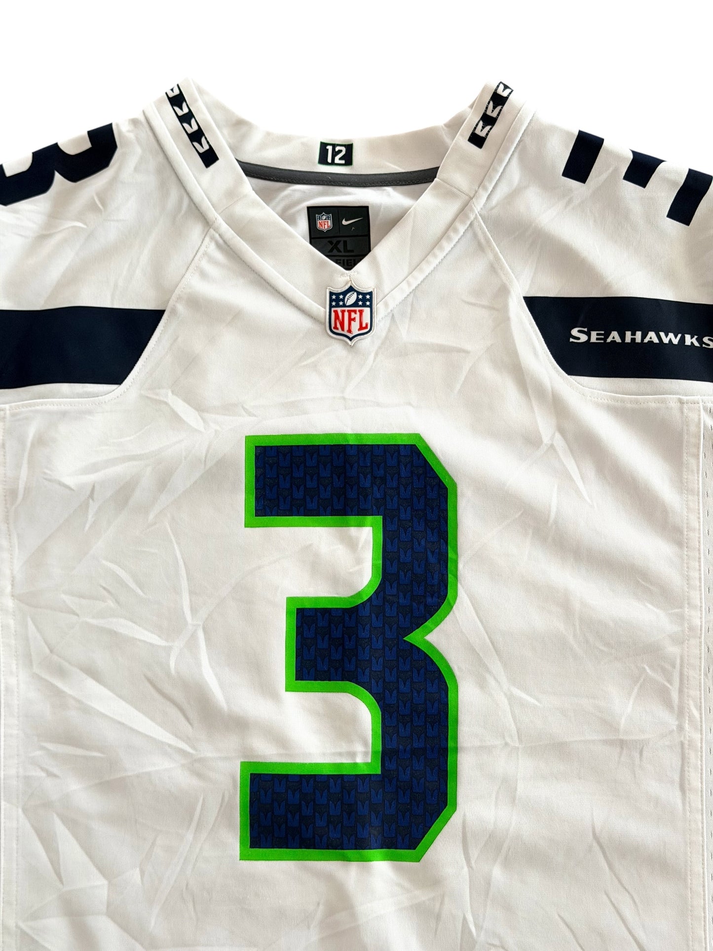 Nike Seattle Seahawks Russell Wilson NFL White Jersey XL