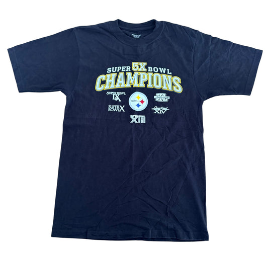 Pittsburgh Steelers 5X Super Bowl Champions Reebok T Shirt Small