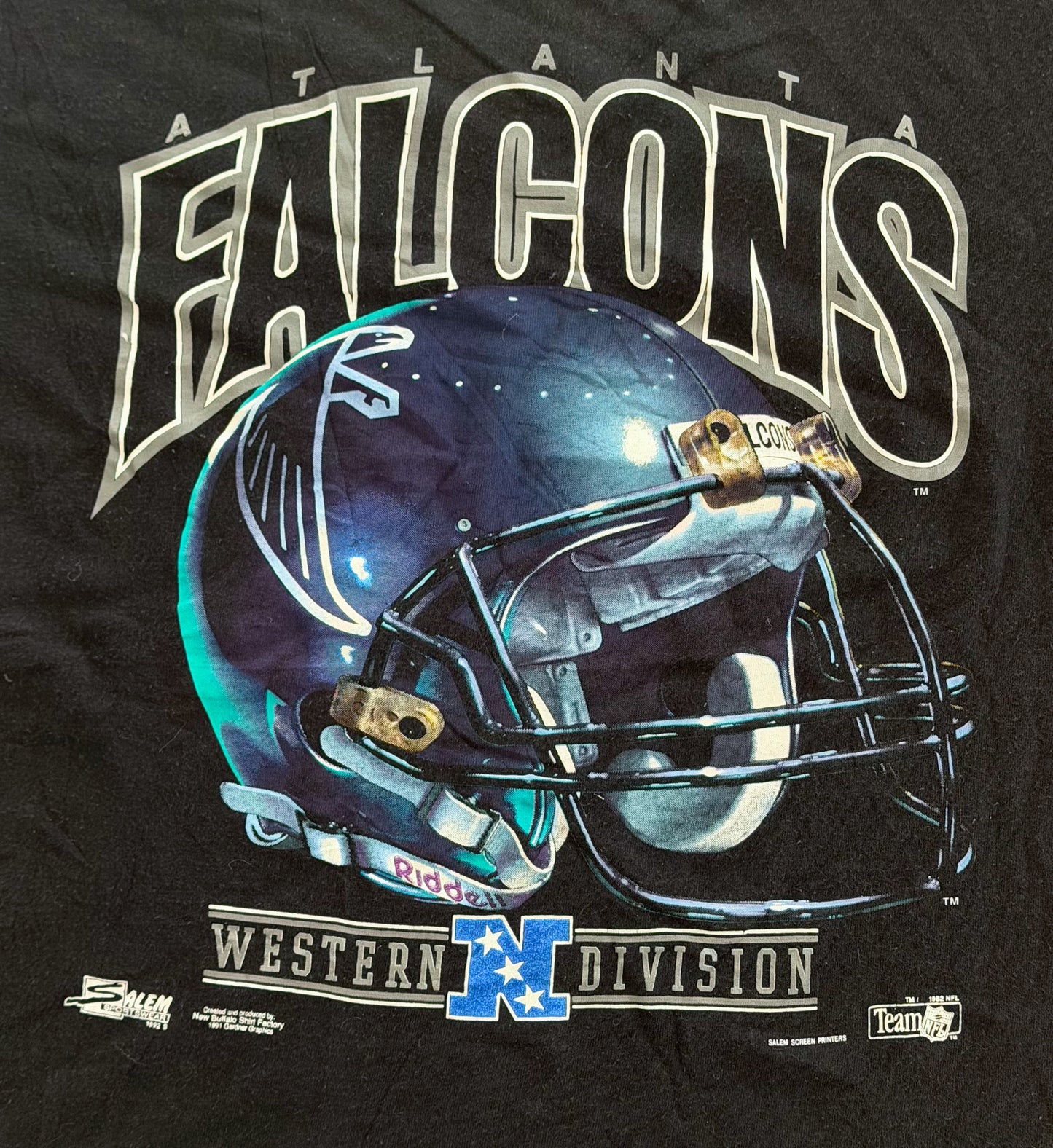 Vintage 1992 Atlanta Falcons Single Stitch Salem Sportswear T-Shirt XL