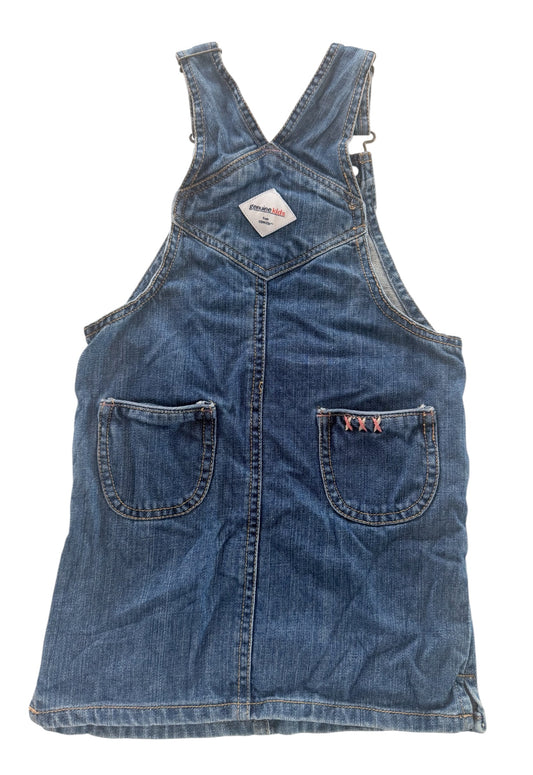 Kids Genuine Kids by OshKosh Floral Embroidered Denim Overalls Dress, 5 Years