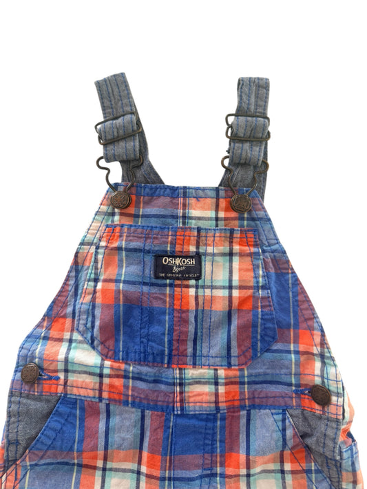 Kids OshKosh B'gosh Multicolour Plaid Short Overalls, 18 Months