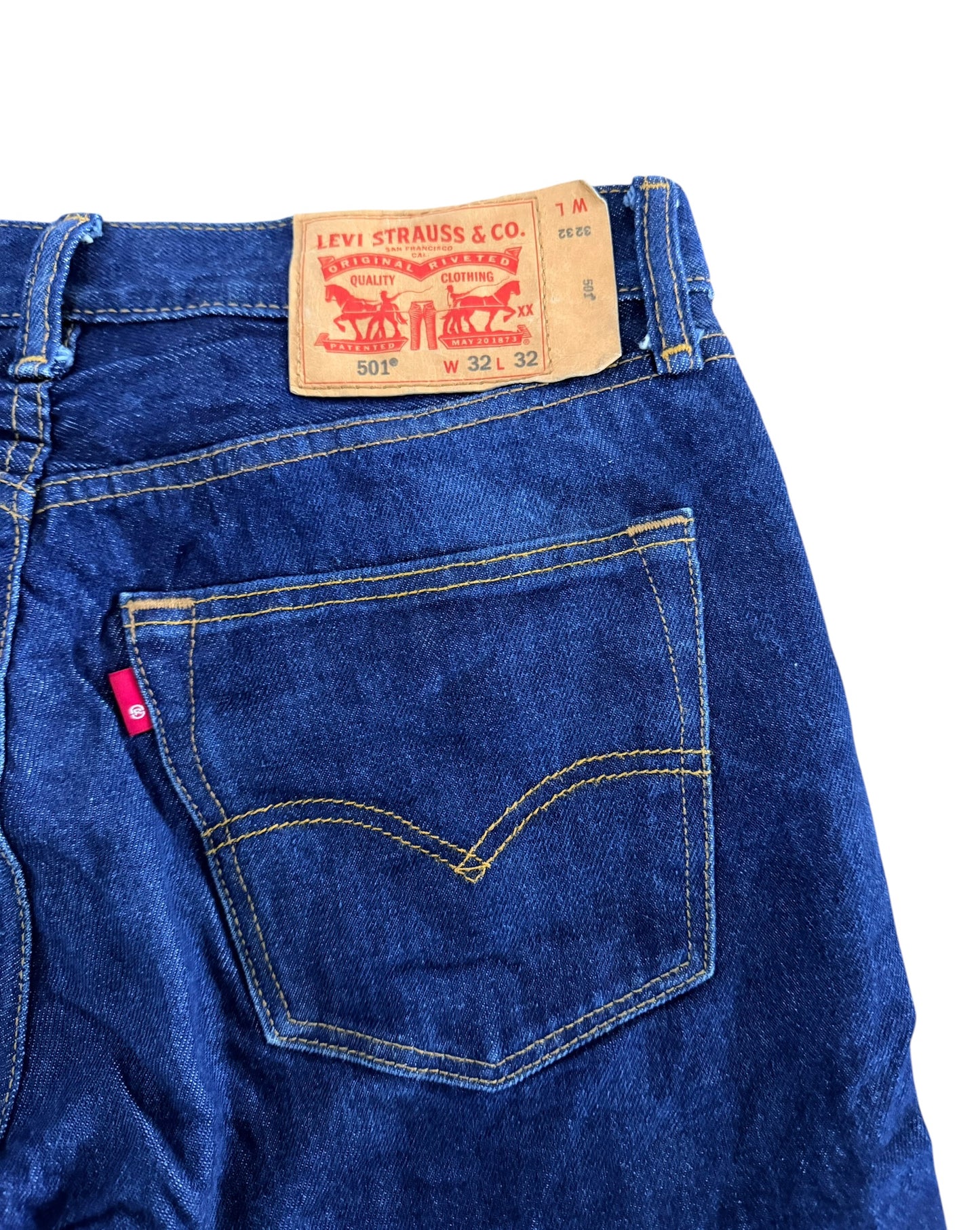 Levi’s 501 Raw Blue Denim Jeans, 32W 30L