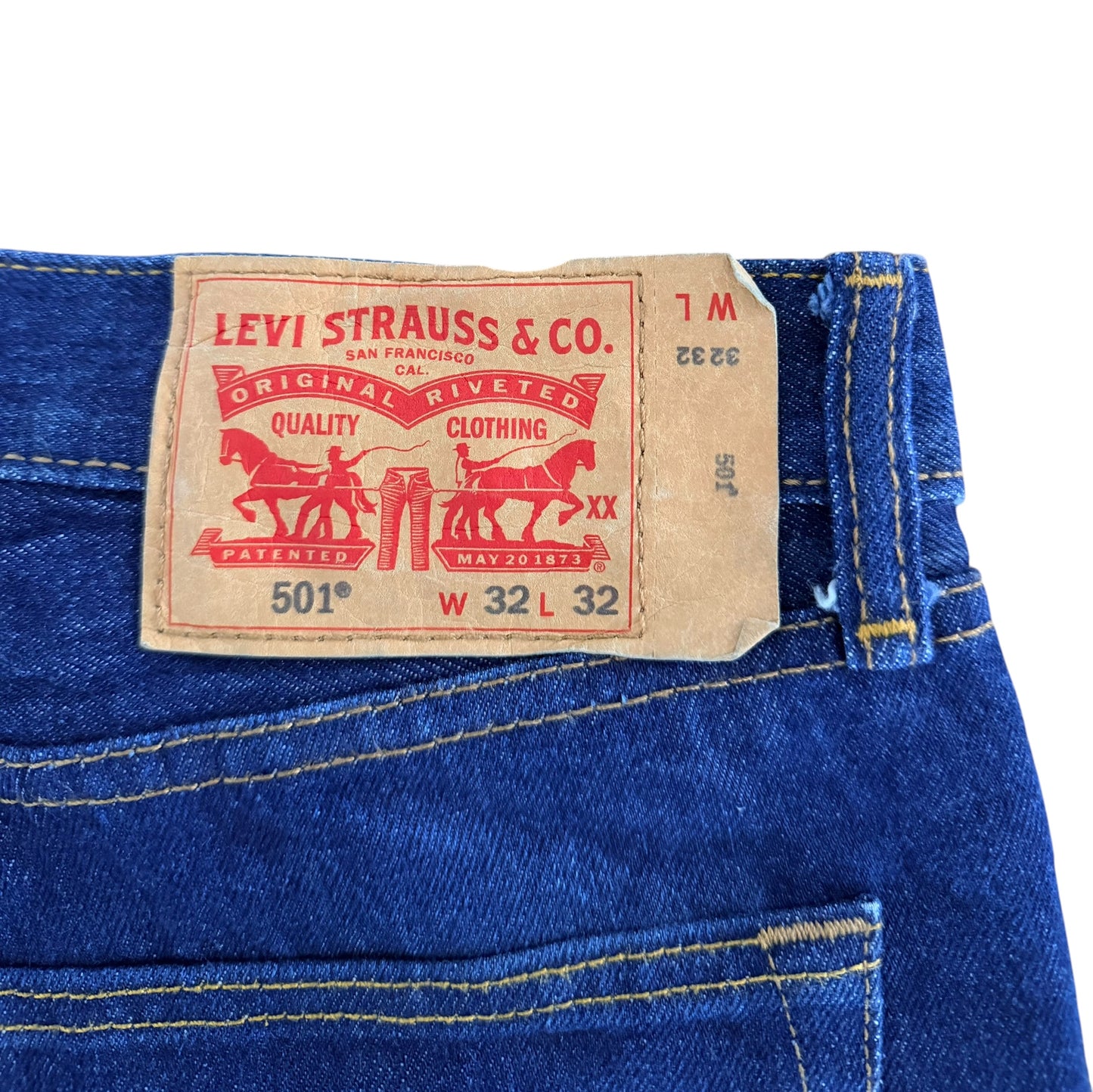 Levi’s 501 Raw Blue Denim Jeans, 32W 30L