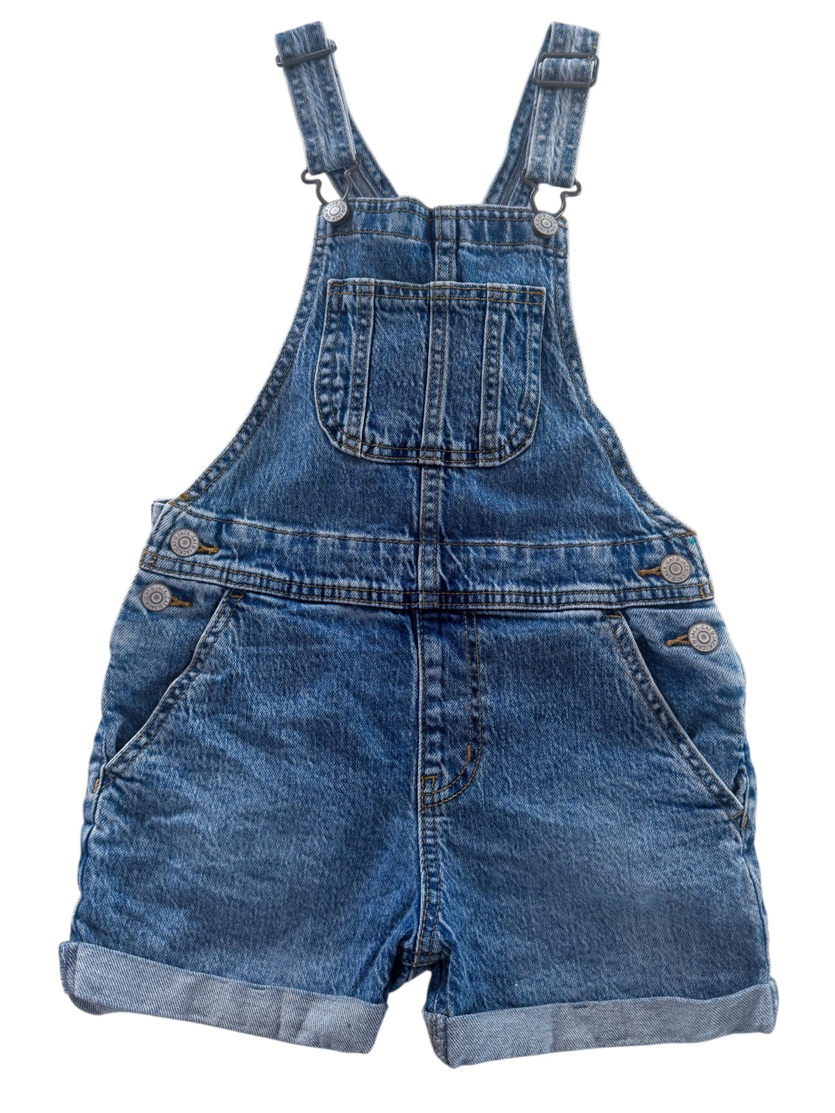 Kids Cat & Jack Blue Denim Short Overalls, 6–7 Years