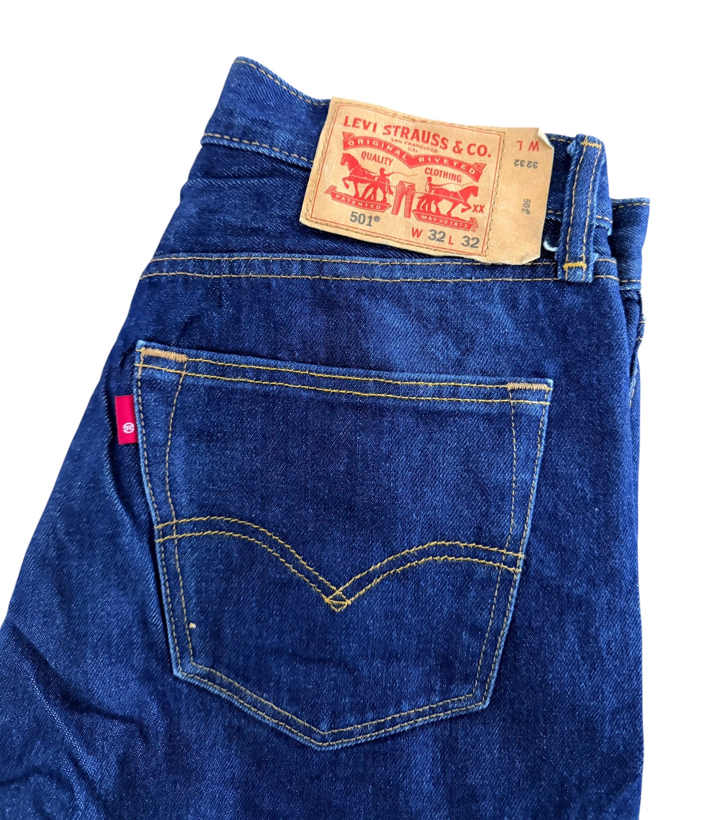 Levi’s 501 Raw Blue Denim Jeans, 32W 30L