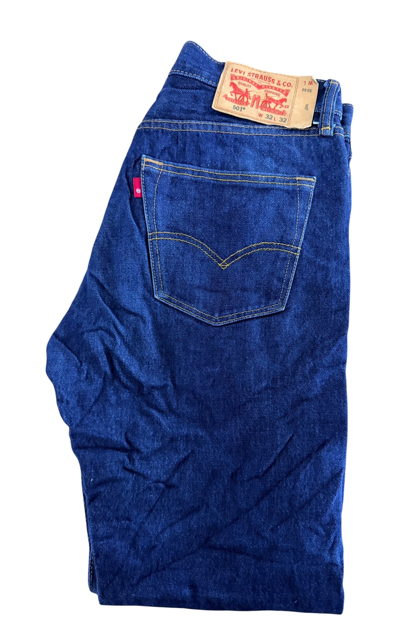 Levi’s 501 Raw Blue Denim Jeans, 32W 30L
