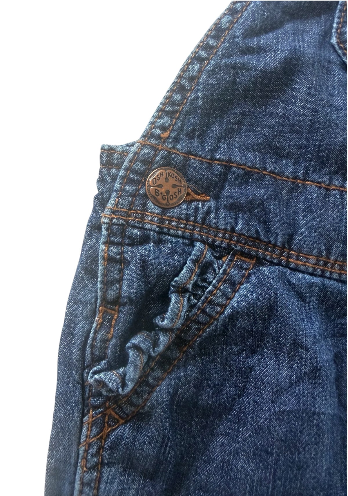 Kids OshKosh B'gosh Blue Denim Plaid Lined Overalls, 4 Years