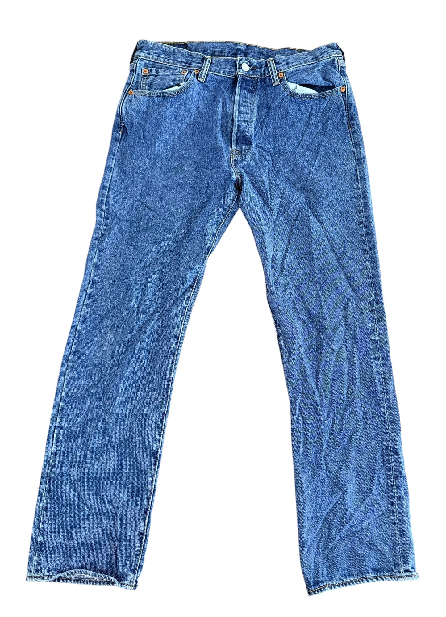 Levi’s 501 Stonewash Straight Leg Jeans, 34W 31L