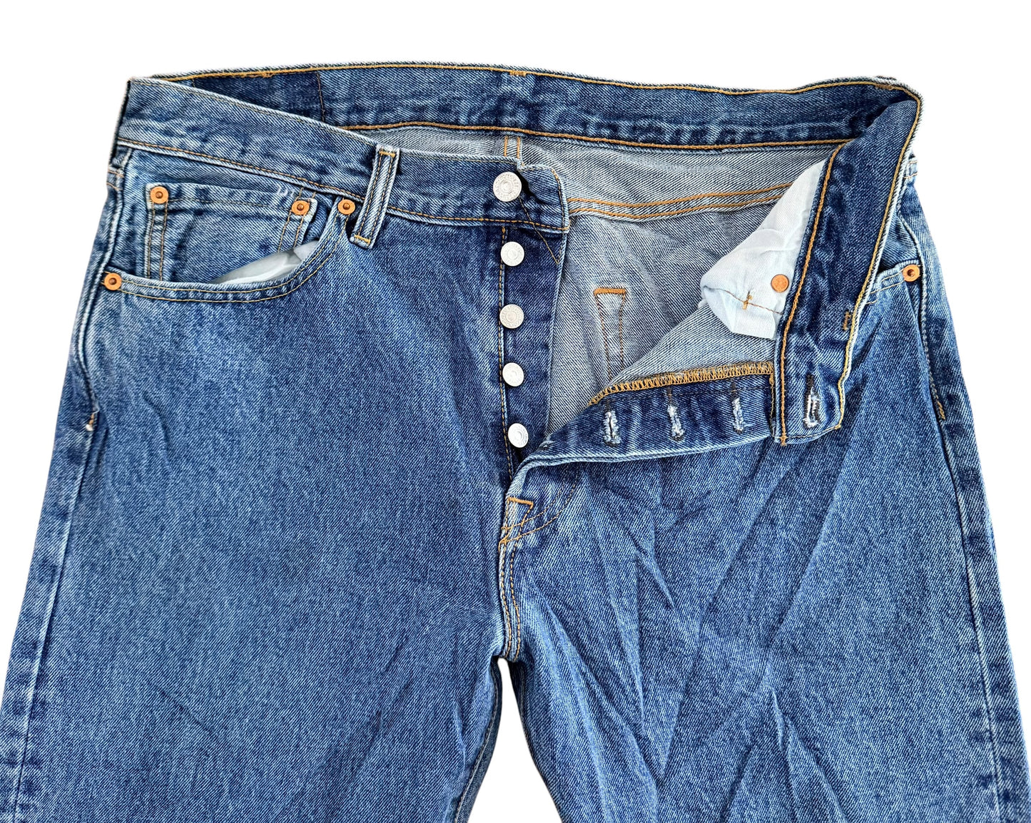 Levi’s 501 Stonewash Straight Leg Jeans, 34W 31L