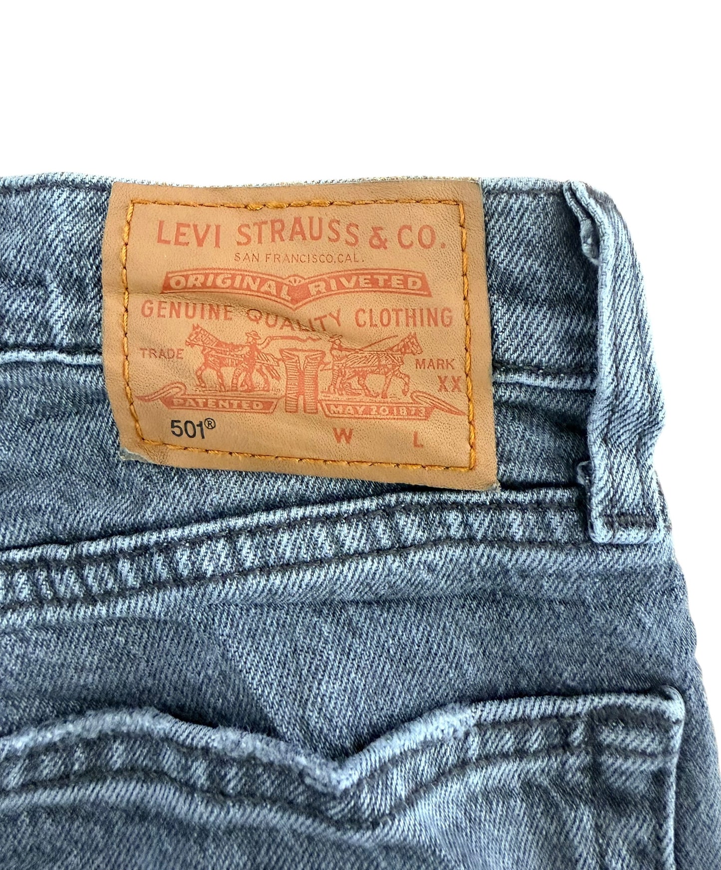 Levi’s 501 Premium Water<Less Grey Denim Jeans, W27 L28