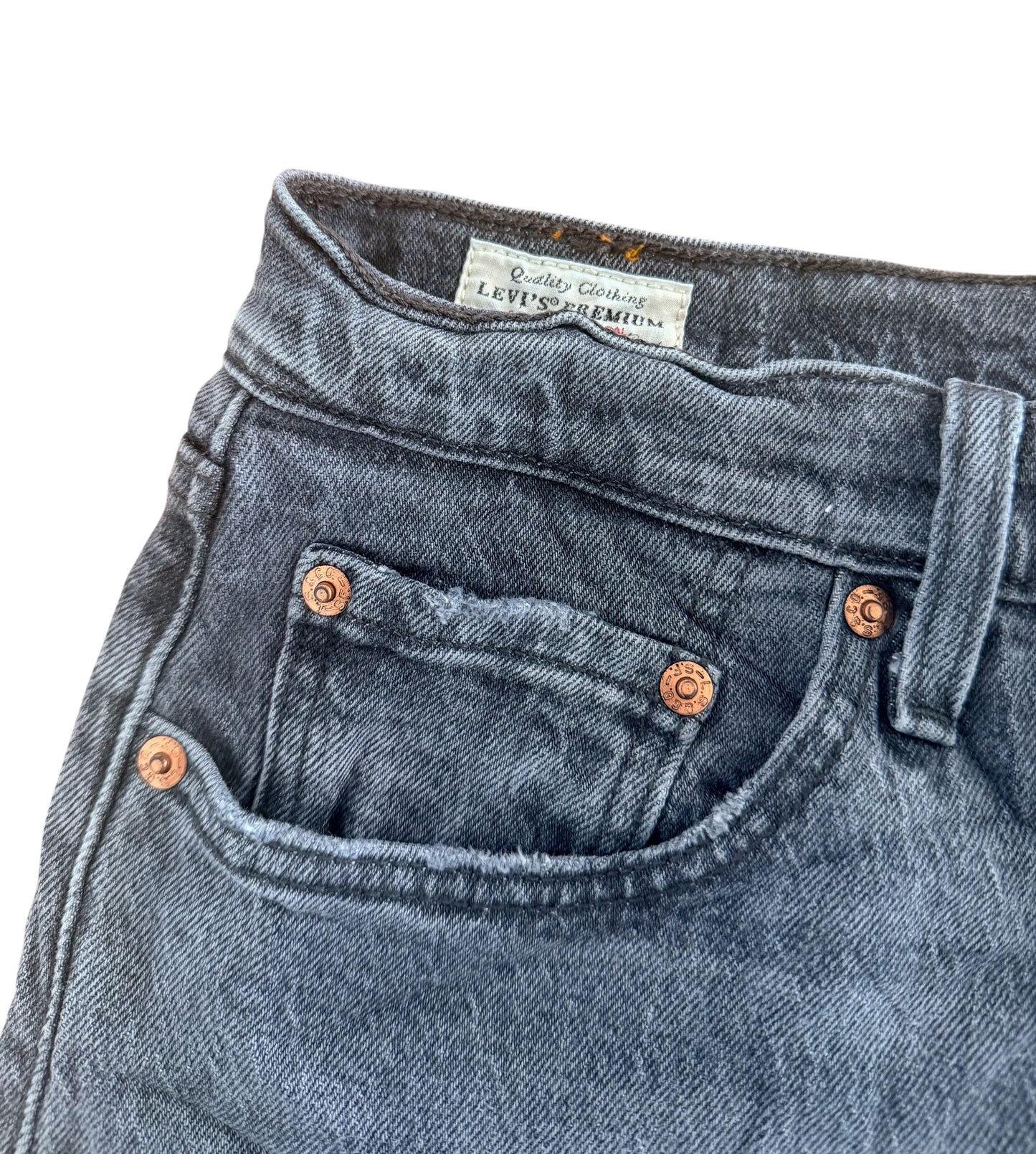 Levi’s 501 Premium Water<Less Grey Denim Jeans, W27 L28