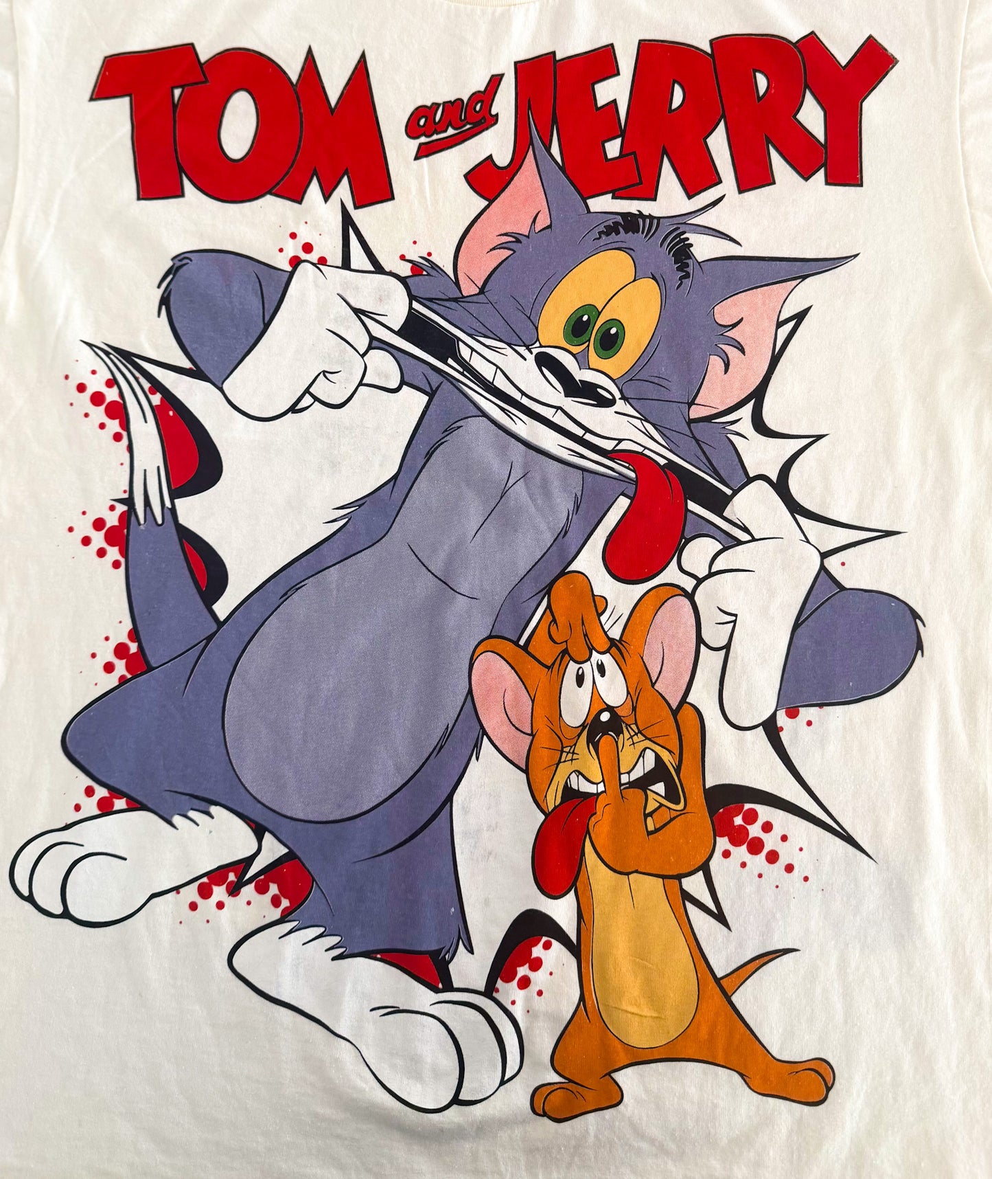 Tom and Jerry Graphic T-Shirt Giant Single Stitch, size Large