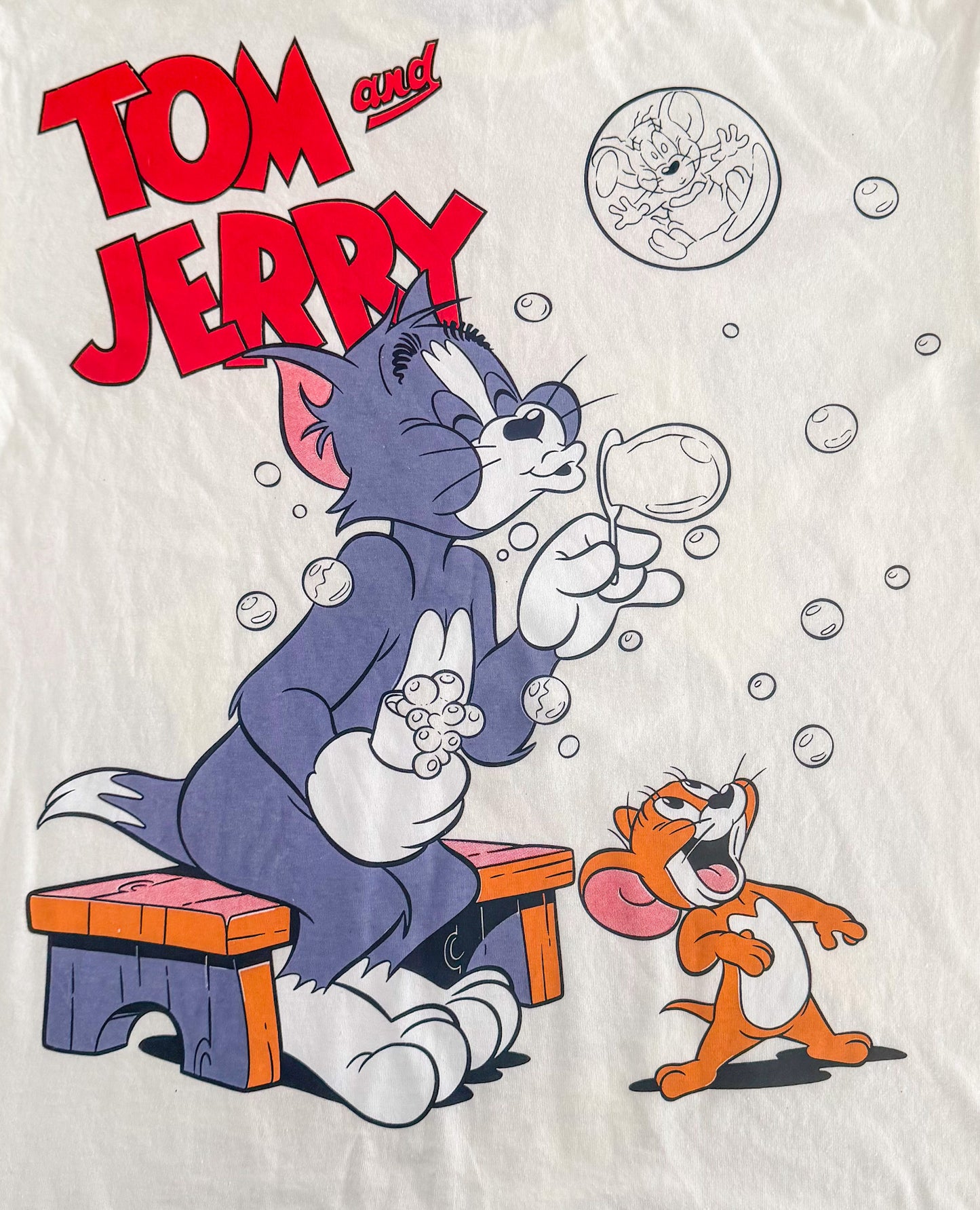 Tom and Jerry Graphic T-Shirt Giant Single Stitch, size Large