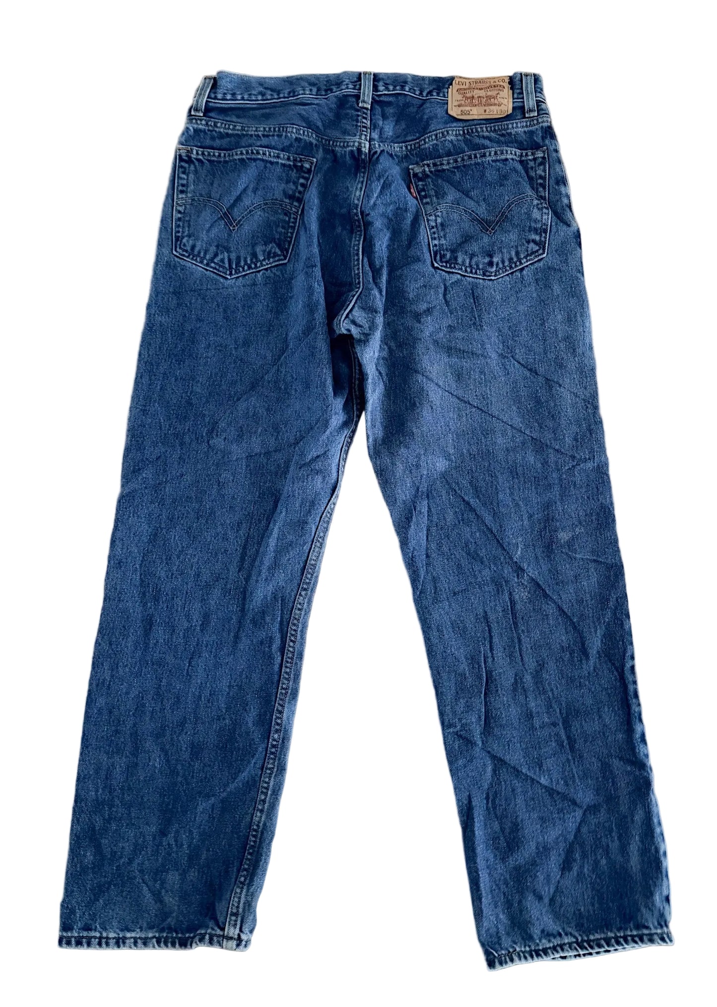 Levi's 505s Stonewash Blue Denim Jeans, 36W 30L