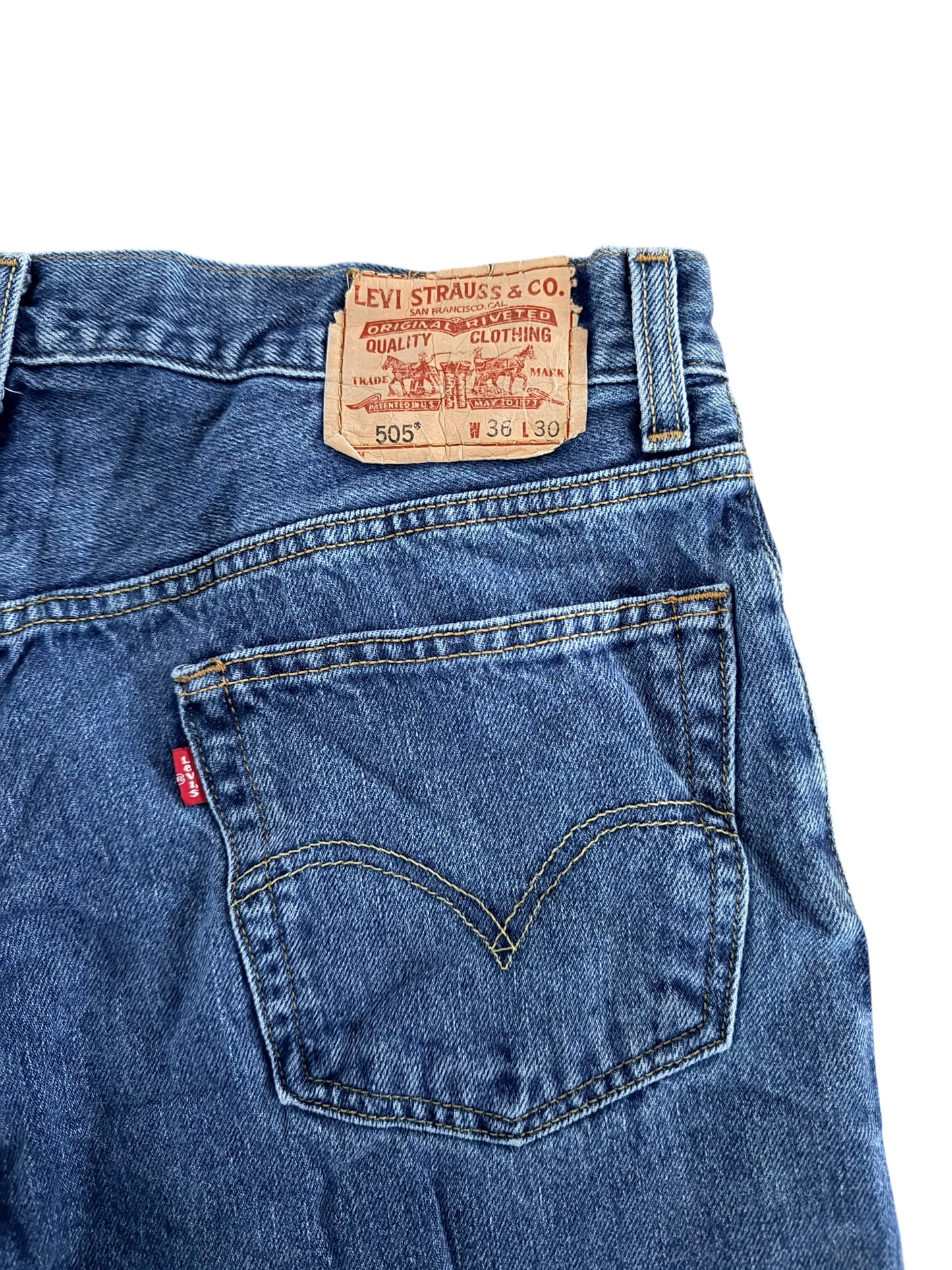 Levi's 505s Stonewash Blue Denim Jeans, 36W 30L