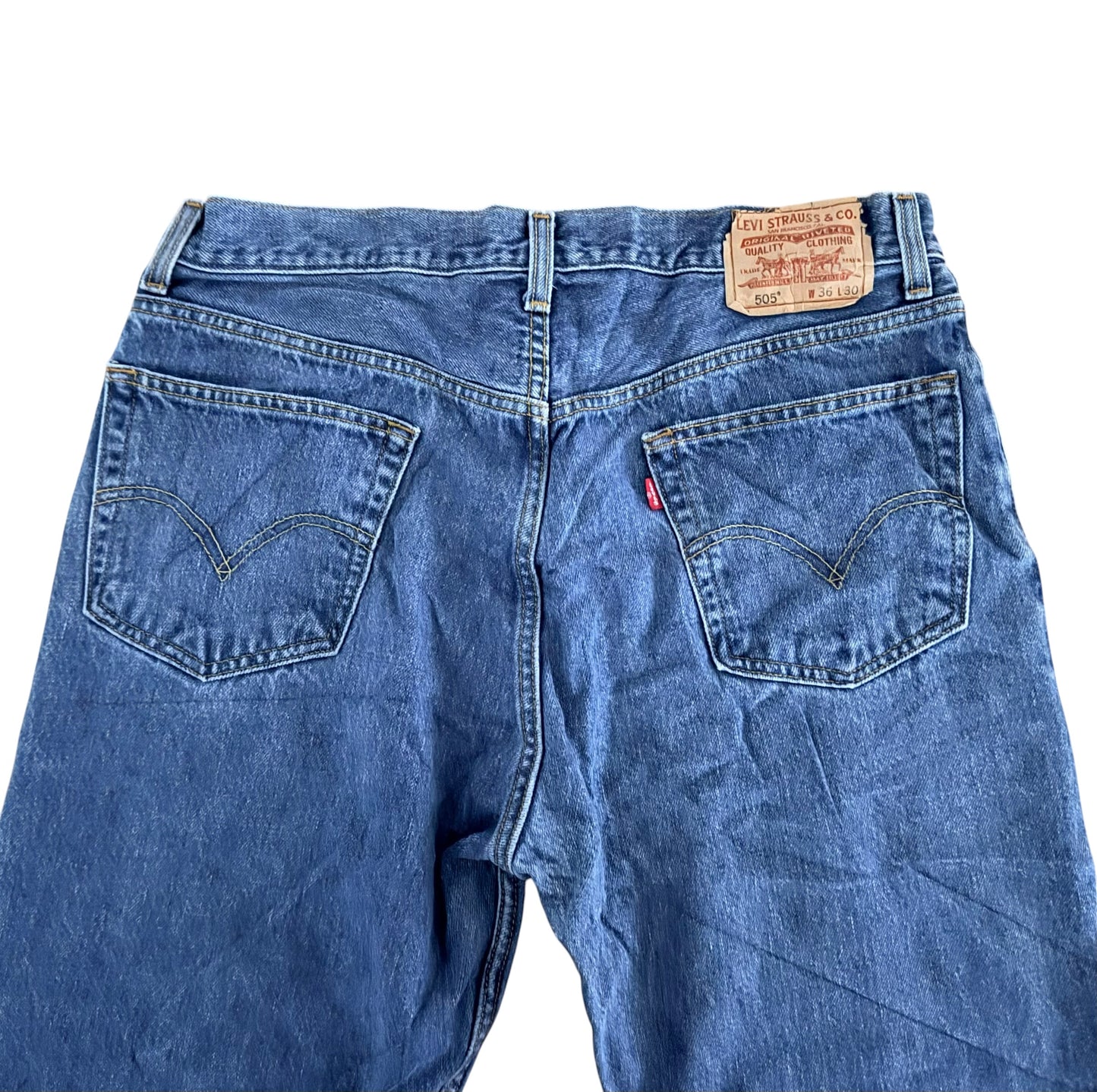Levi's 505s Stonewash Blue Denim Jeans, 36W 30L