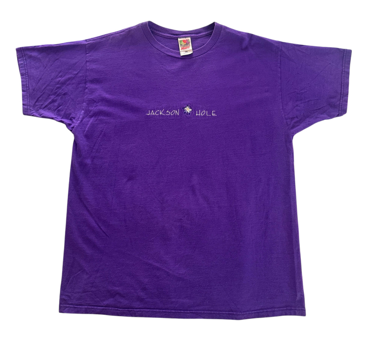 Jackson Hole Purple Embroidered Flower T-Shirt, XL