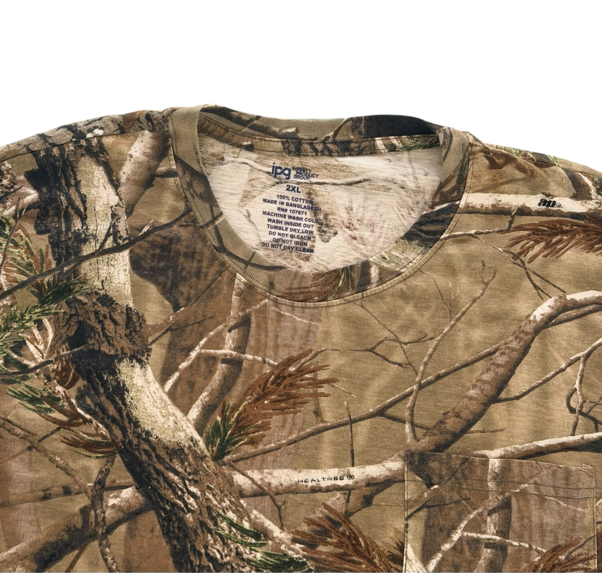 Woodland Real Tree Camouflage All Over Print Pocket T-Shirt, 2XL