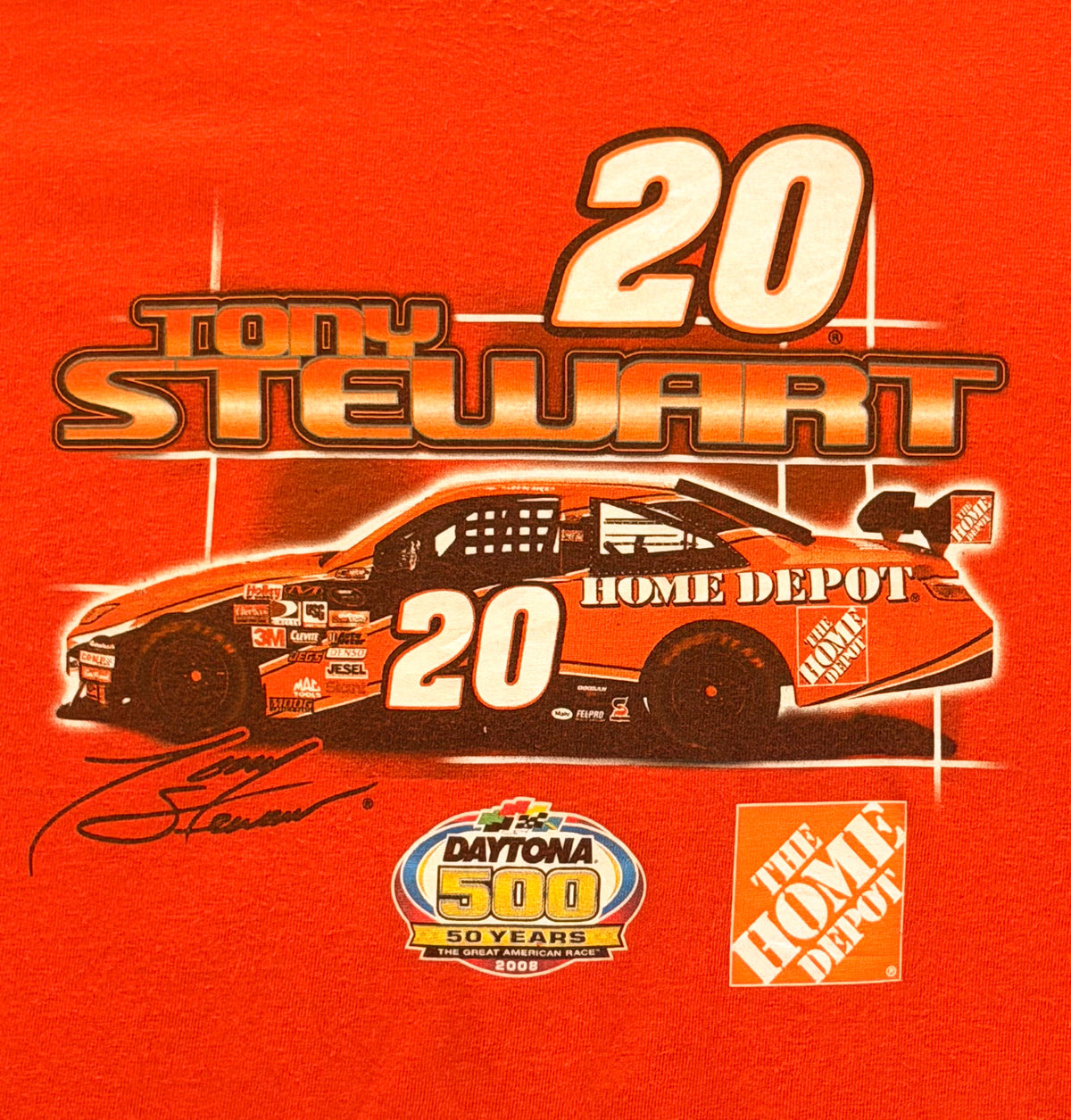 Tony Stewart NASCAR Daytona 500 Home Depot Racing T-Shirt, XL