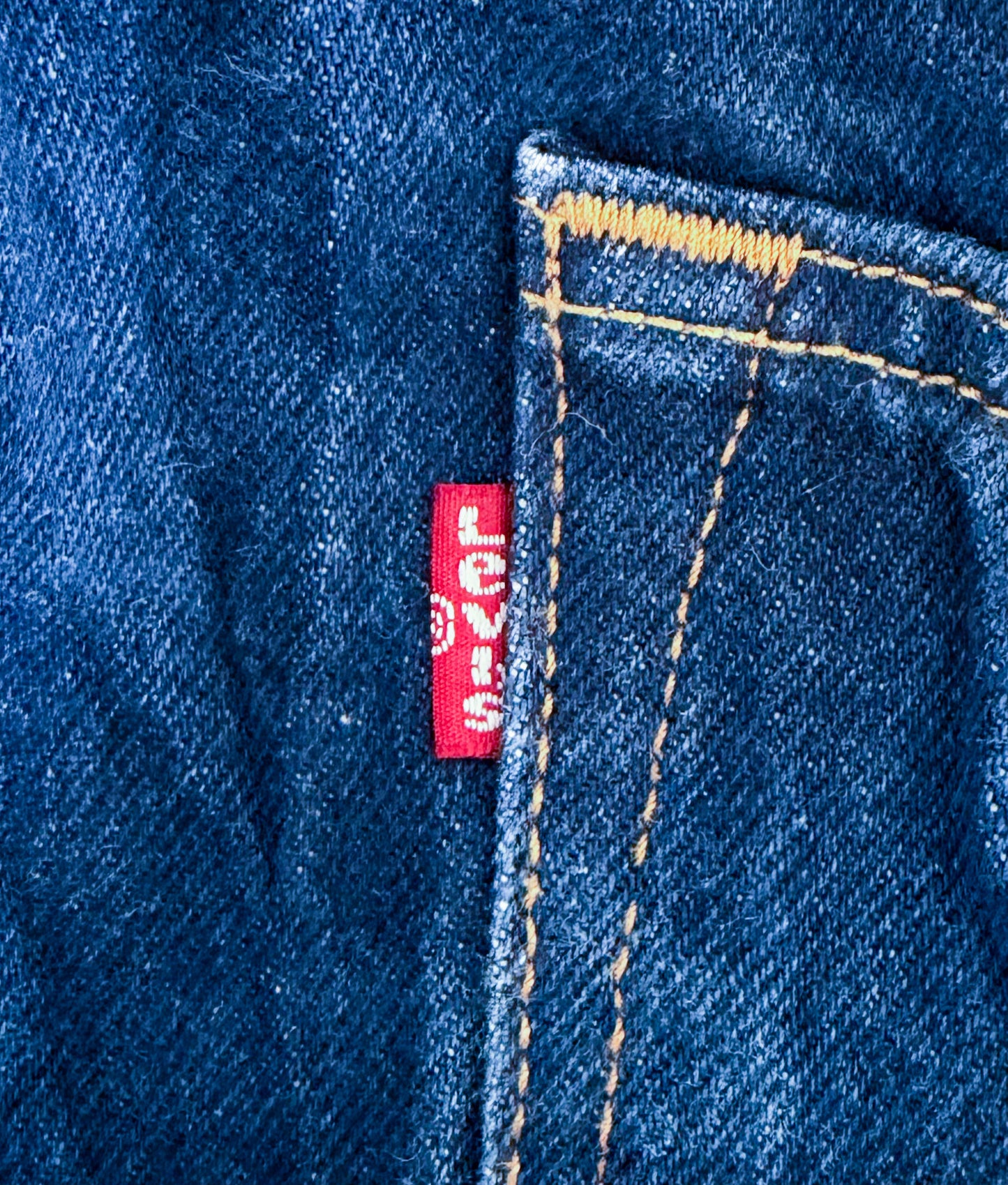 Levi’s 501 Red Tab Raw Blue Denim Jeans, 35W 30L