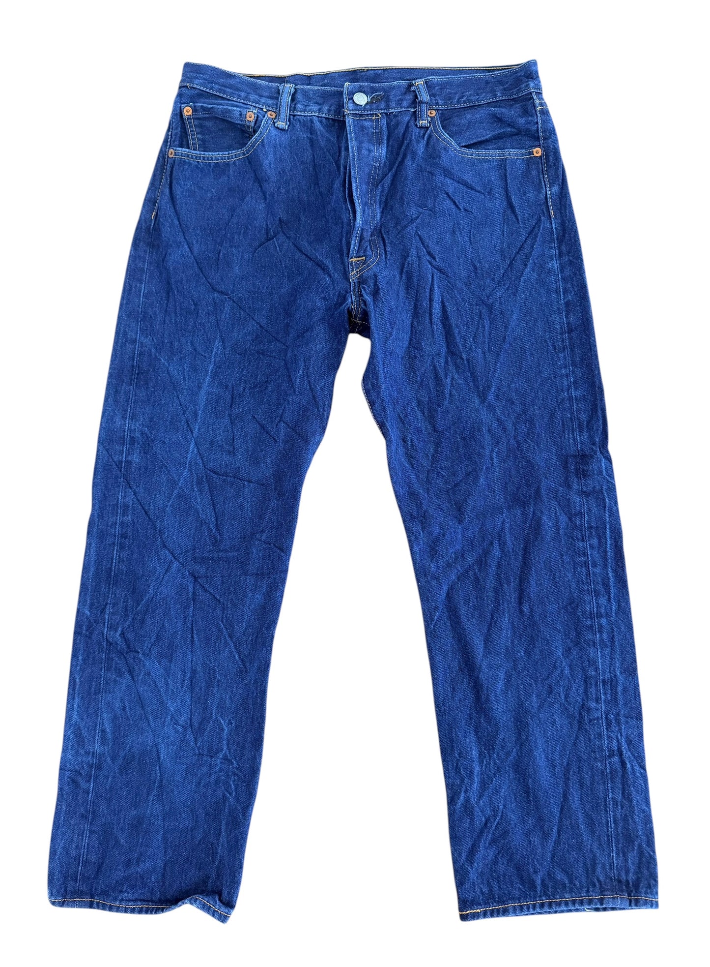 Levi’s 501 Red Tab Raw Blue Denim Jeans, 35W 30L
