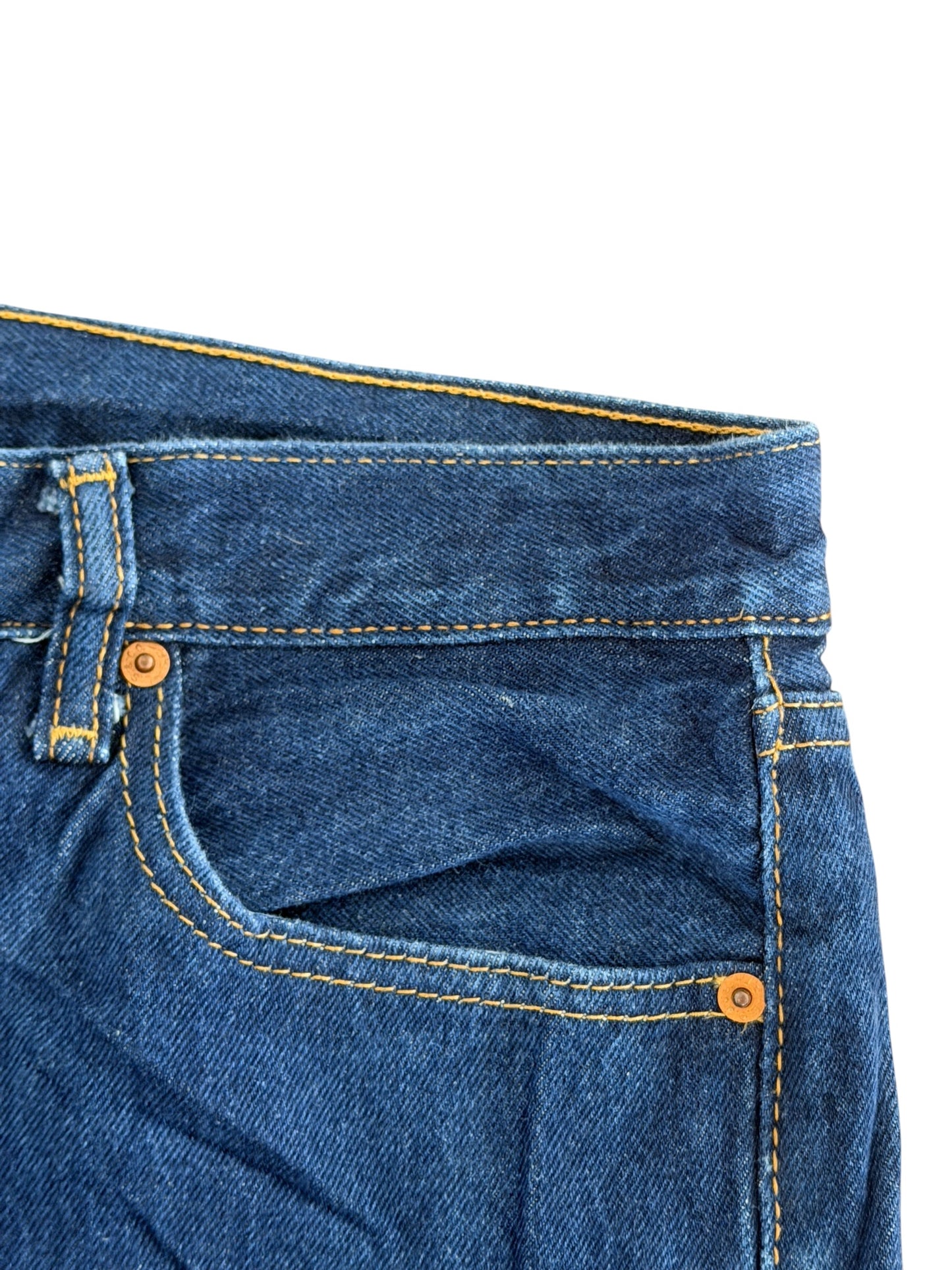 Levi’s 501 Red Tab Raw Blue Denim Jeans, 35W 30L