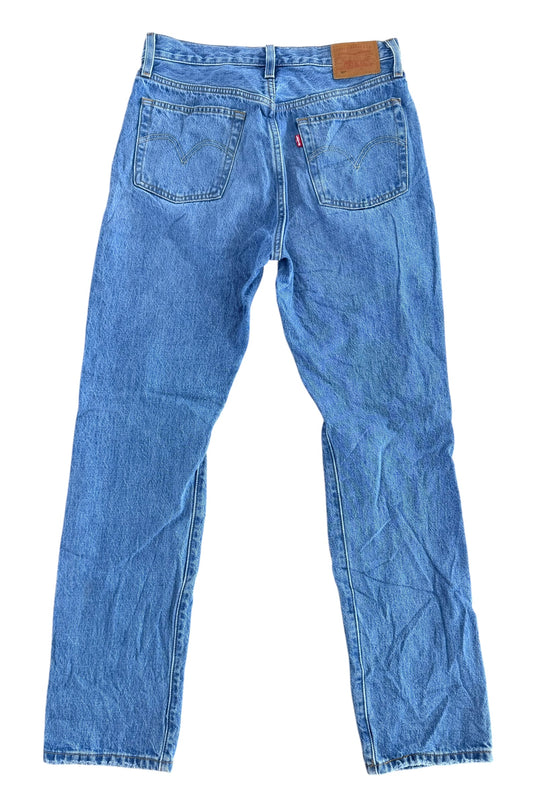 Levi’s 501 Premium Big E Blue Denim Distressed Jeans, 30W 31L