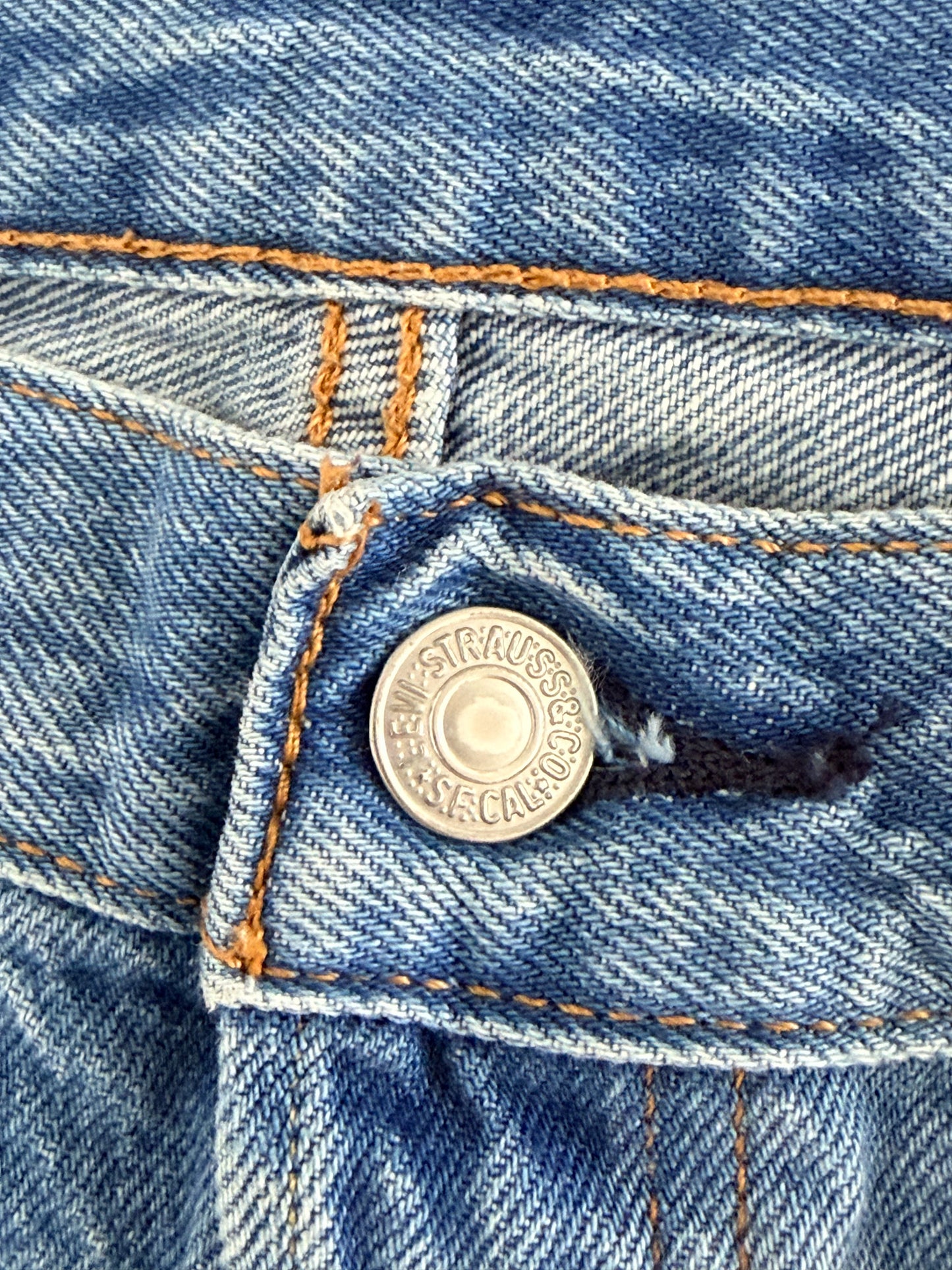 Levi’s Premium Big E Distressed Light Wash Jeans,  28W 28L