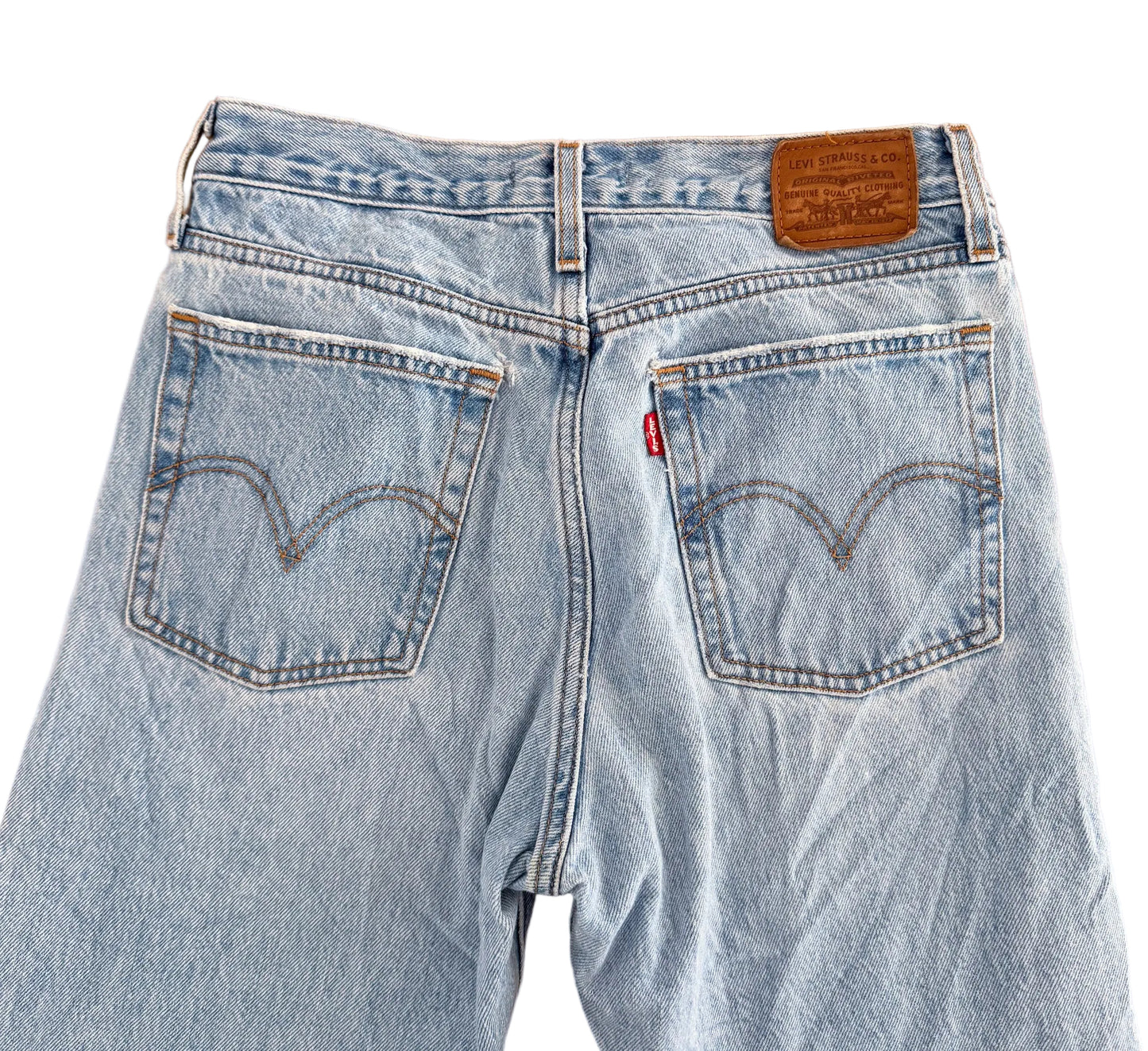 Levi’s Premium Big E Distressed Light Wash Jeans,  28W 28L