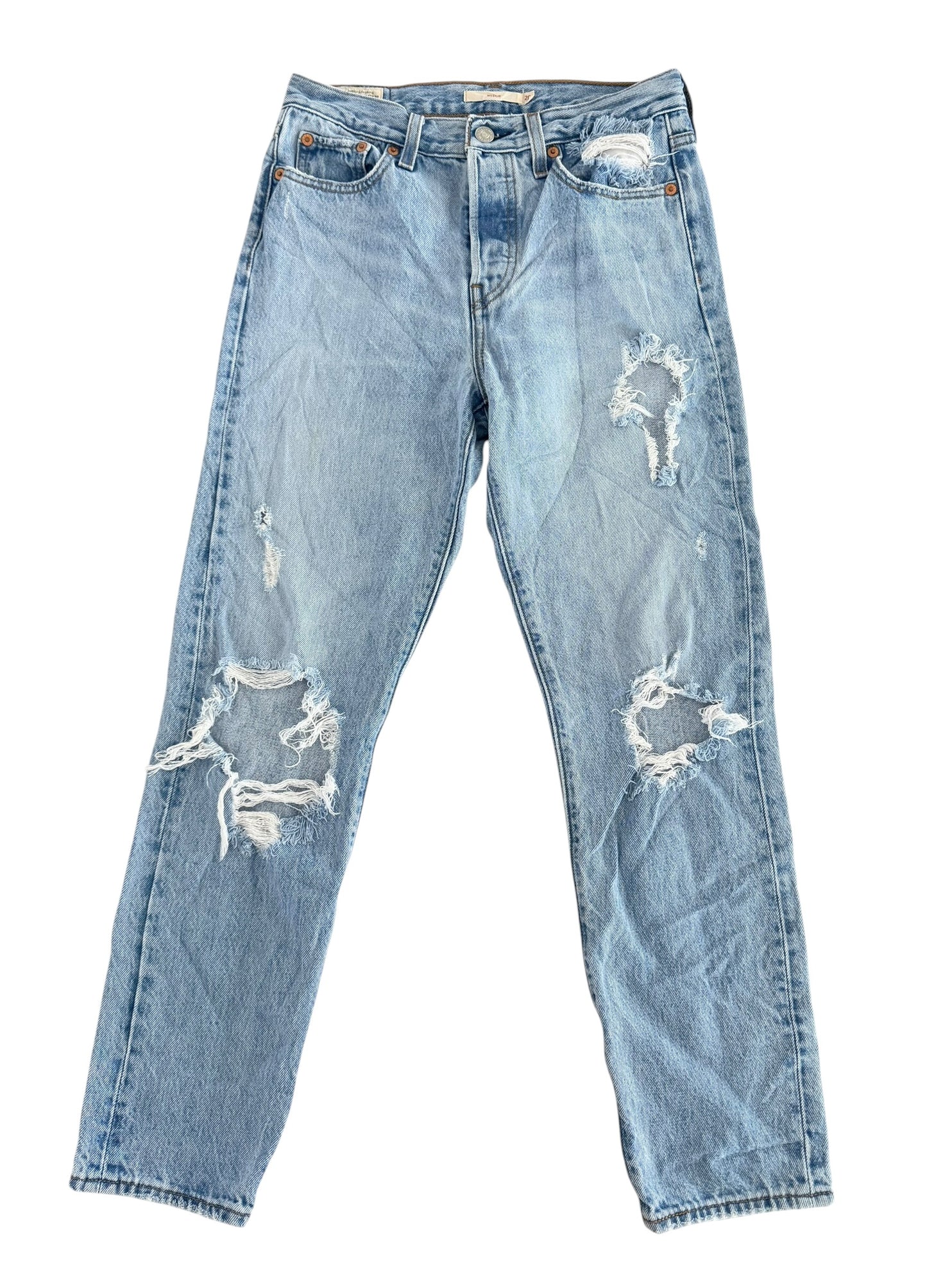 Levi’s Premium Big E Distressed Light Wash Jeans,  28W 28L
