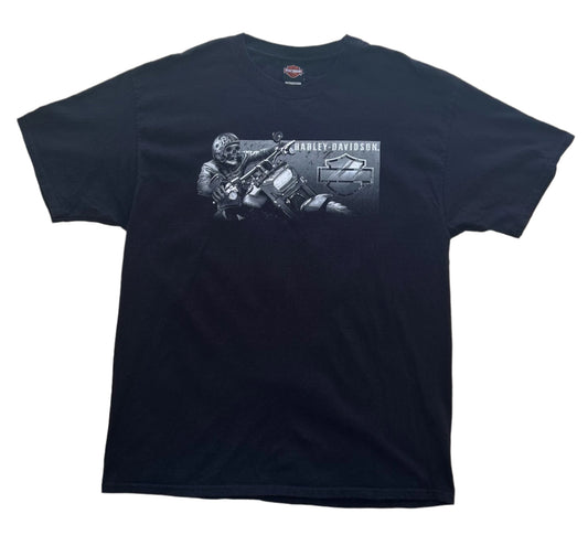 Vintage 2000s Harley-Davidson Whiskey Row Prescott Arizona Graphic T-Shirt – Black Biker Tee, Size X- Large