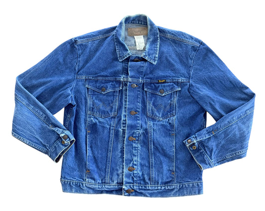 Vintage 1990s Wrangler Blue Denim Trucker Jacket, Large