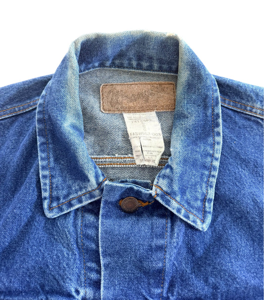 Vintage 1990s Wrangler Blue Denim Trucker Jacket, Large