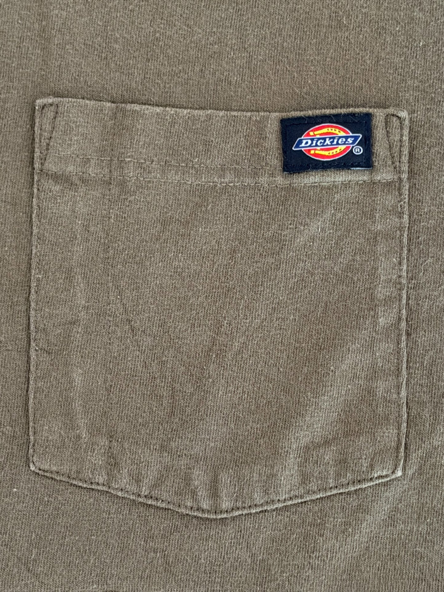 Vintage Dickies Pocket T-shirt Army Green Fade, size Medium