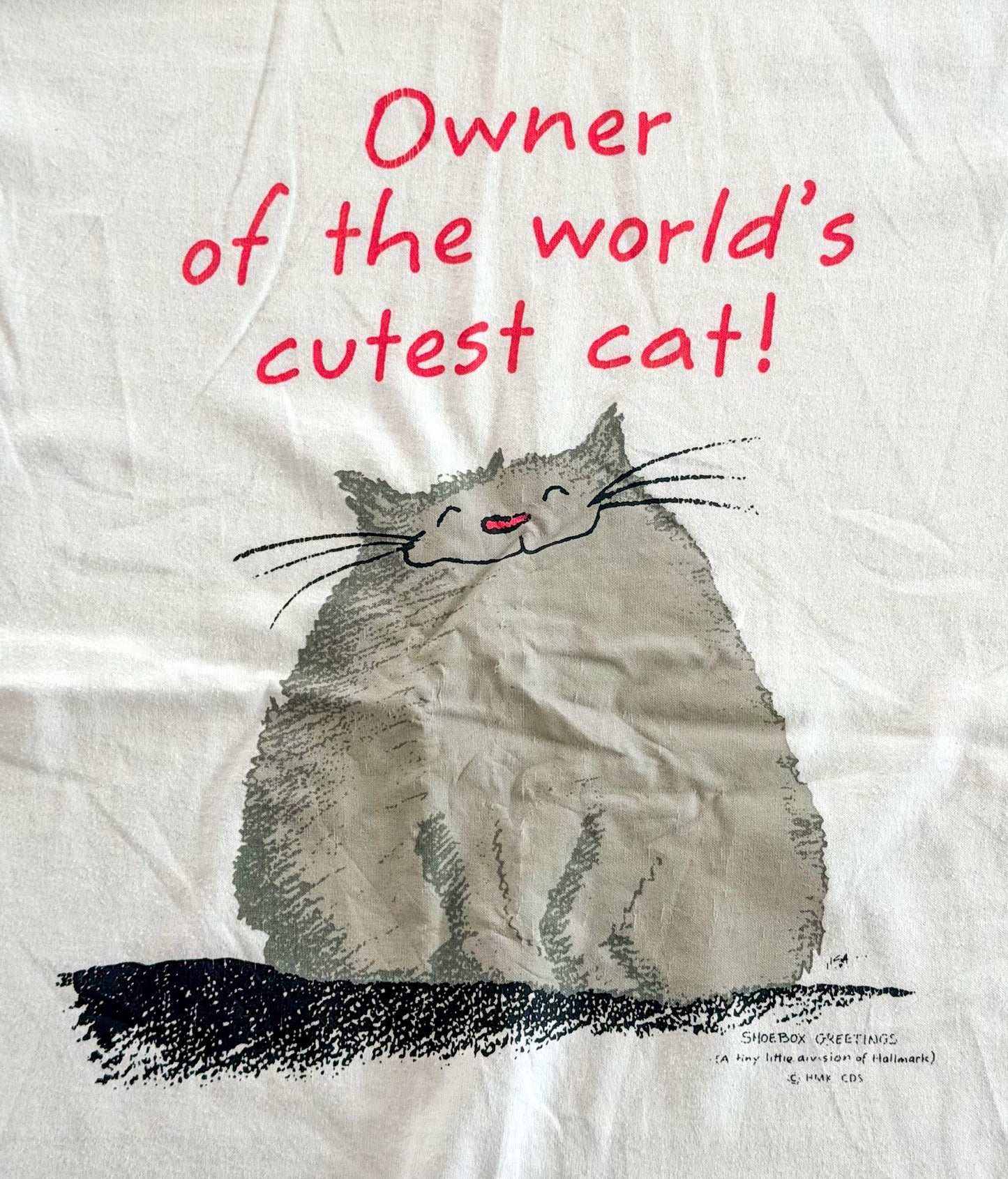 Vintage 90s “Owner of the World’s Cutest Cat!” Single Stitch Made in USA T-Shirt XL