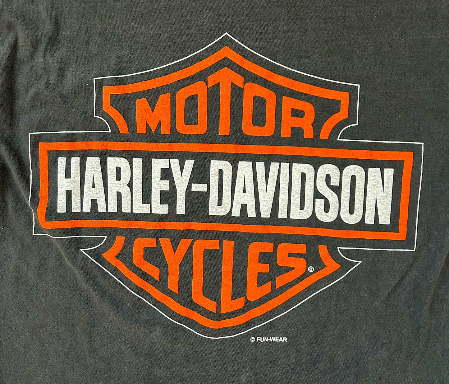 Vintage 90s Harley-Davidson Flame Sleeve Long Sleeve Tee | Biker Graphic Shirt USA Made, Single Stitch, Size - Large
