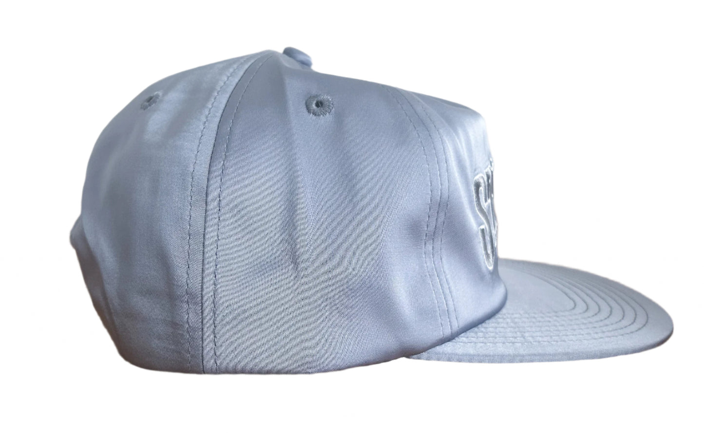 Stüssy Burly Threads Silver Snapback Embroidered Cap – Vintage Streetwear Hat