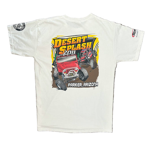 Vintage 2011 Desert Splash Parker Arizona Off-Road Racing T-Shirt – GenRight Jeep Graphic Tee, Size - Large