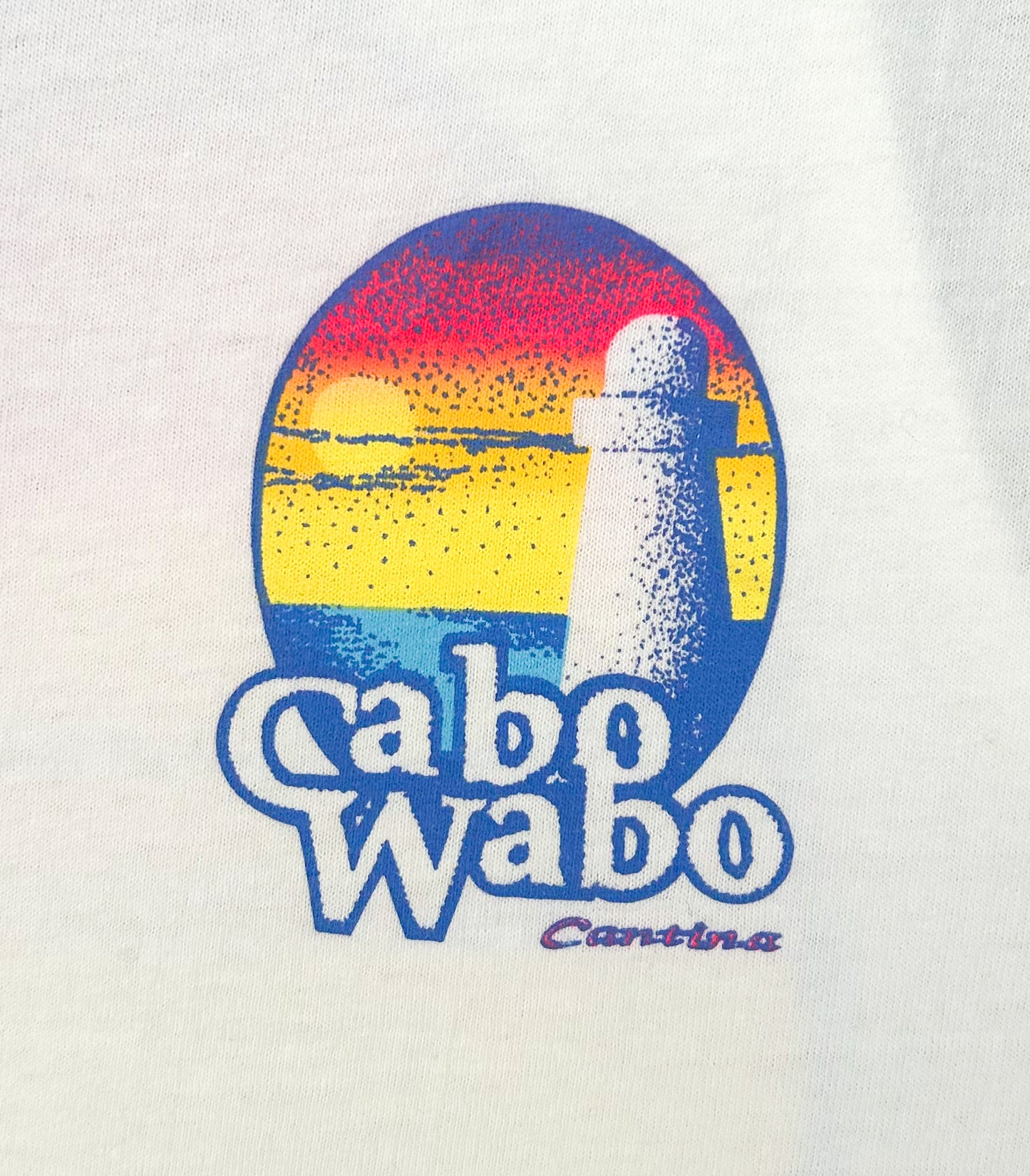 Vintage 90s Single Stitch Hanes Heavyweight Tank Top – Cabo Wabo Cantina Sunset Lighthouse Graphic – Made in USA, Size - M