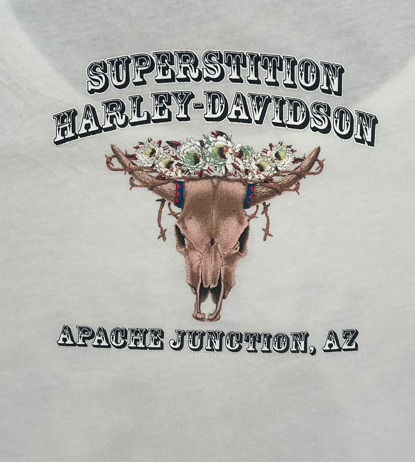 Vintage Harley-Davidson “Vintage Iron” Bulldog Tank Top – Superstition Harley-Davidson, Apache Junction AZ – White Biker Graphic Muscle Tee, Size -  Large