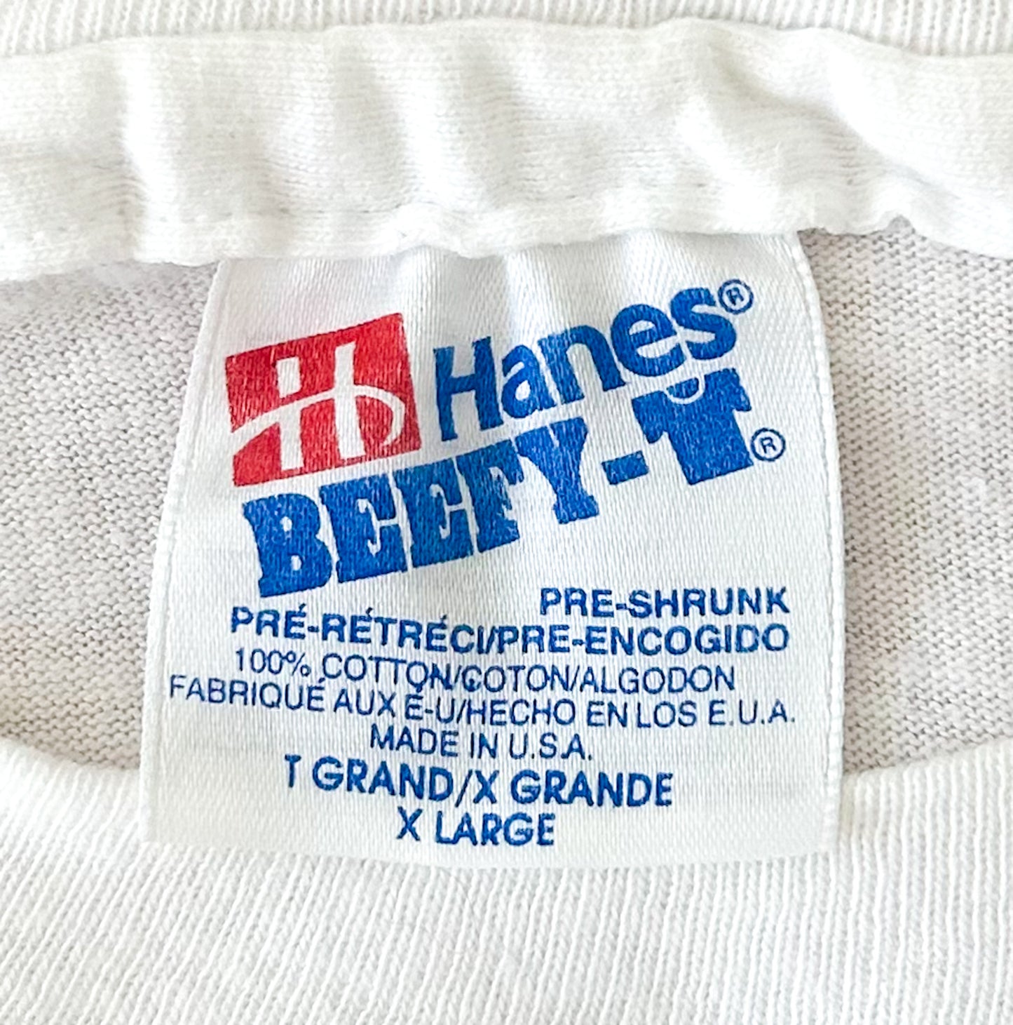 Vintage 90s Hanes Beefy-T “Wide Open ’Til Ya See God Then Brake” Racing Graphic, Single Stitch T-Shirt – Made in USA, Size - XL