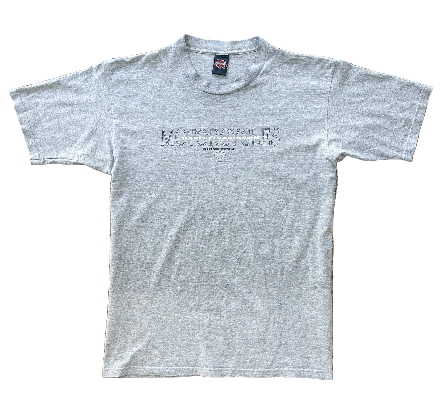Vintage 1997 Harley-Davidson Yellowstone T-Shirt – Grey Biker Tee, USA Made, Size - L