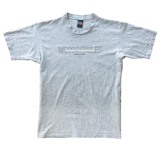 Vintage 1997 Harley-Davidson Yellowstone T-Shirt – Grey Biker Tee, USA Made, Size - L