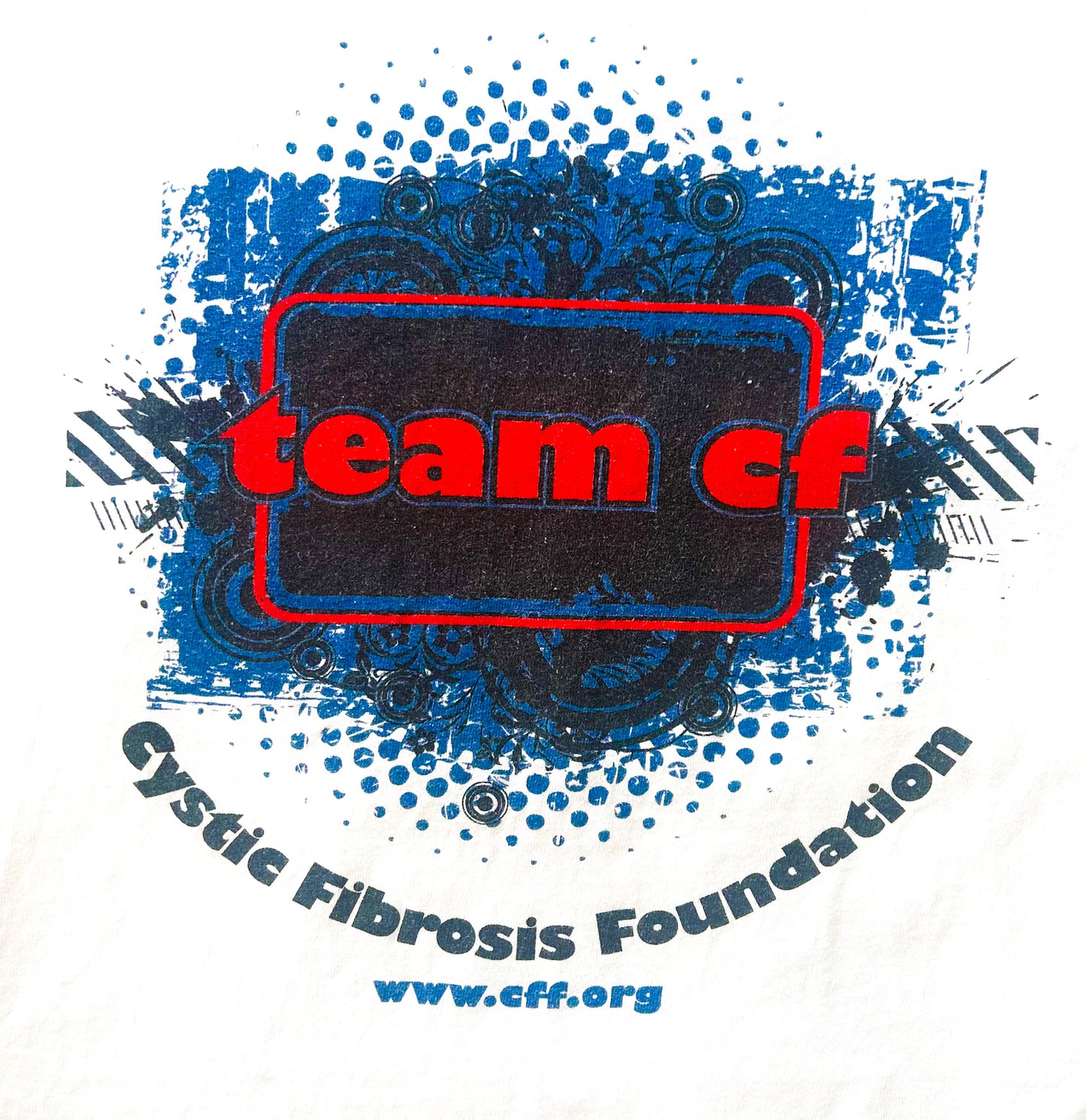 Vintage 2000s Team CF Cystic Fibrosis Foundation Graphic T-Shirt | Gildan Ultra Cotton White Charity Promo Tee Size-Large