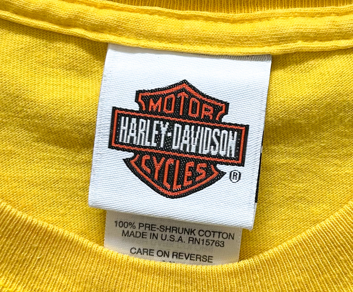 Vintage 2006 Harley-Davidson T-Shirt Valparaiso Indiana Yellow USA Made Graphic Tee, Size - XL
