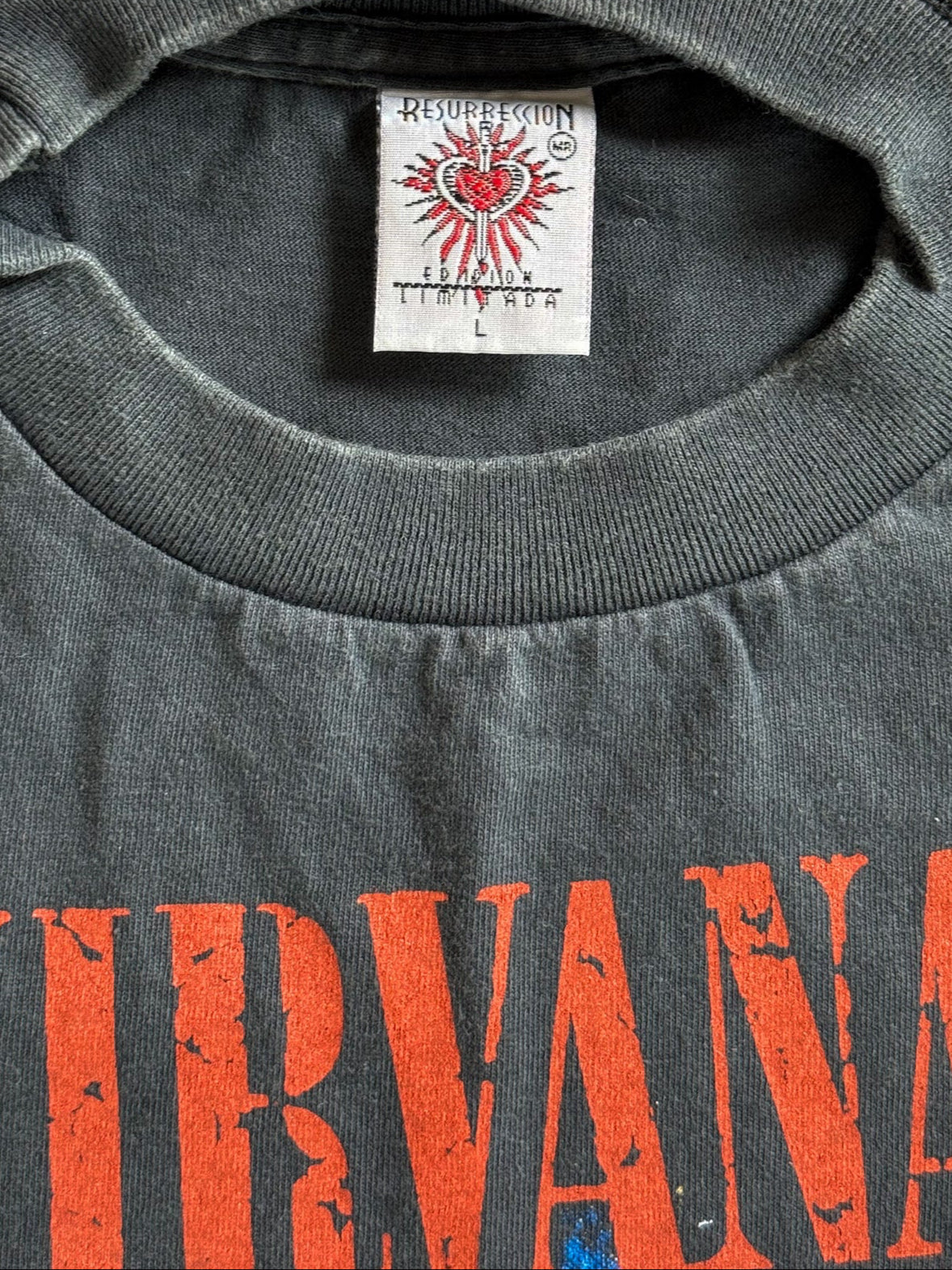 🔥 Vintage Nirvana T-Shirt | Kurt Cobain Graphic Single Stitch Tee | Grunge Rock Band Tour Shirt , Size - Large