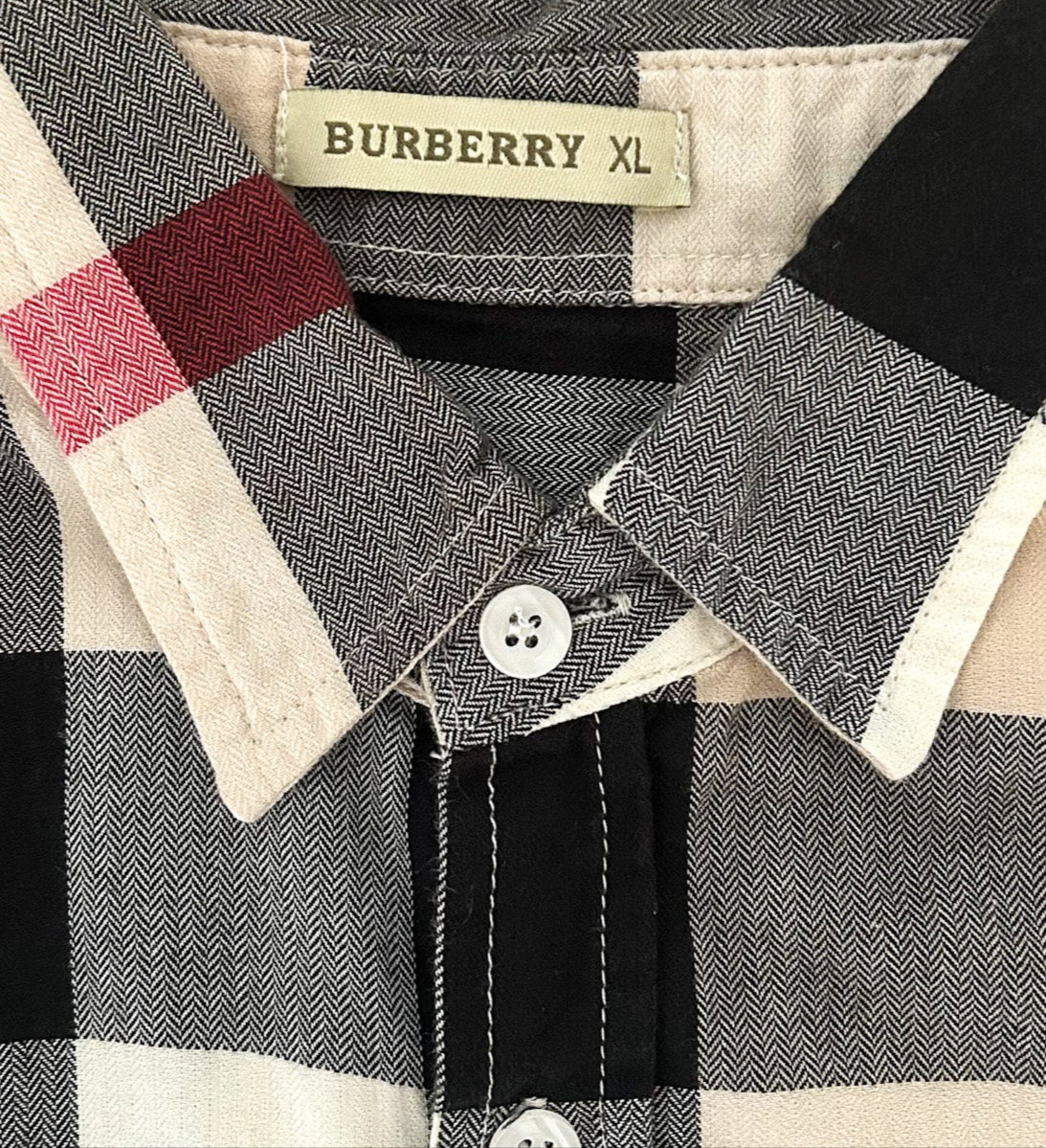 Vintage Kids Burberry Nova Check Shirt – Iconic Beige Plaid Long Sleeve Button-Up Designer Shirt with Equestrian Logo, Size - 5-7 Years