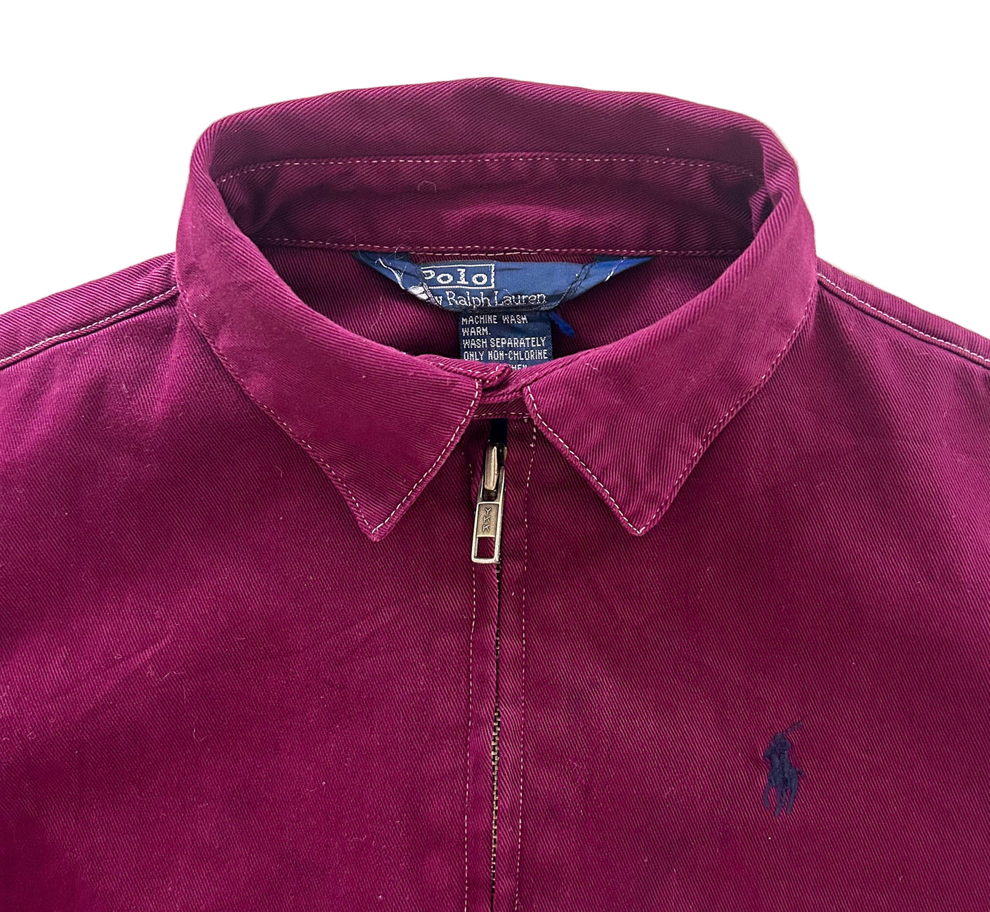 Vintage Polo Ralph Lauren Kids Harrington Jacket – Burgundy Red Zip-Up Bomber, 90s Preppy Streetwear, Size - 7-8 Years