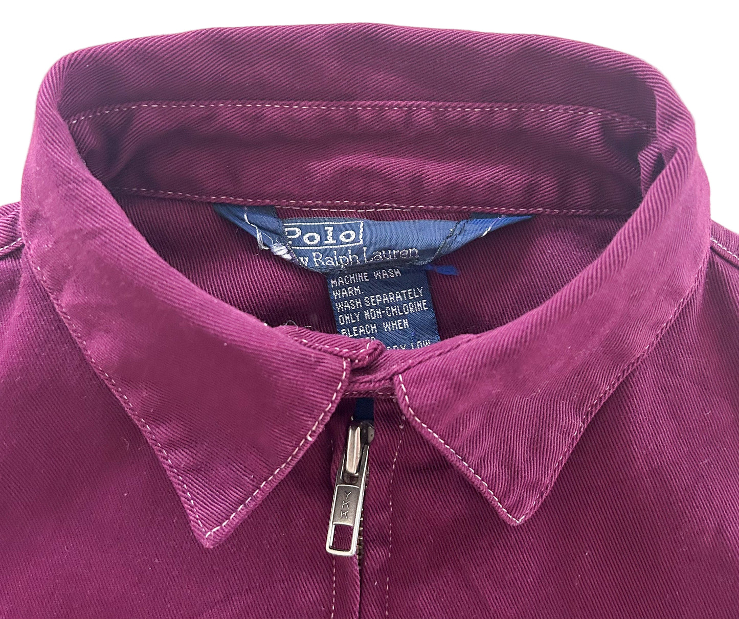 Vintage Polo Ralph Lauren Kids Harrington Jacket – Burgundy Red Zip-Up Bomber, 90s Preppy Streetwear, Size - 7-8 Years