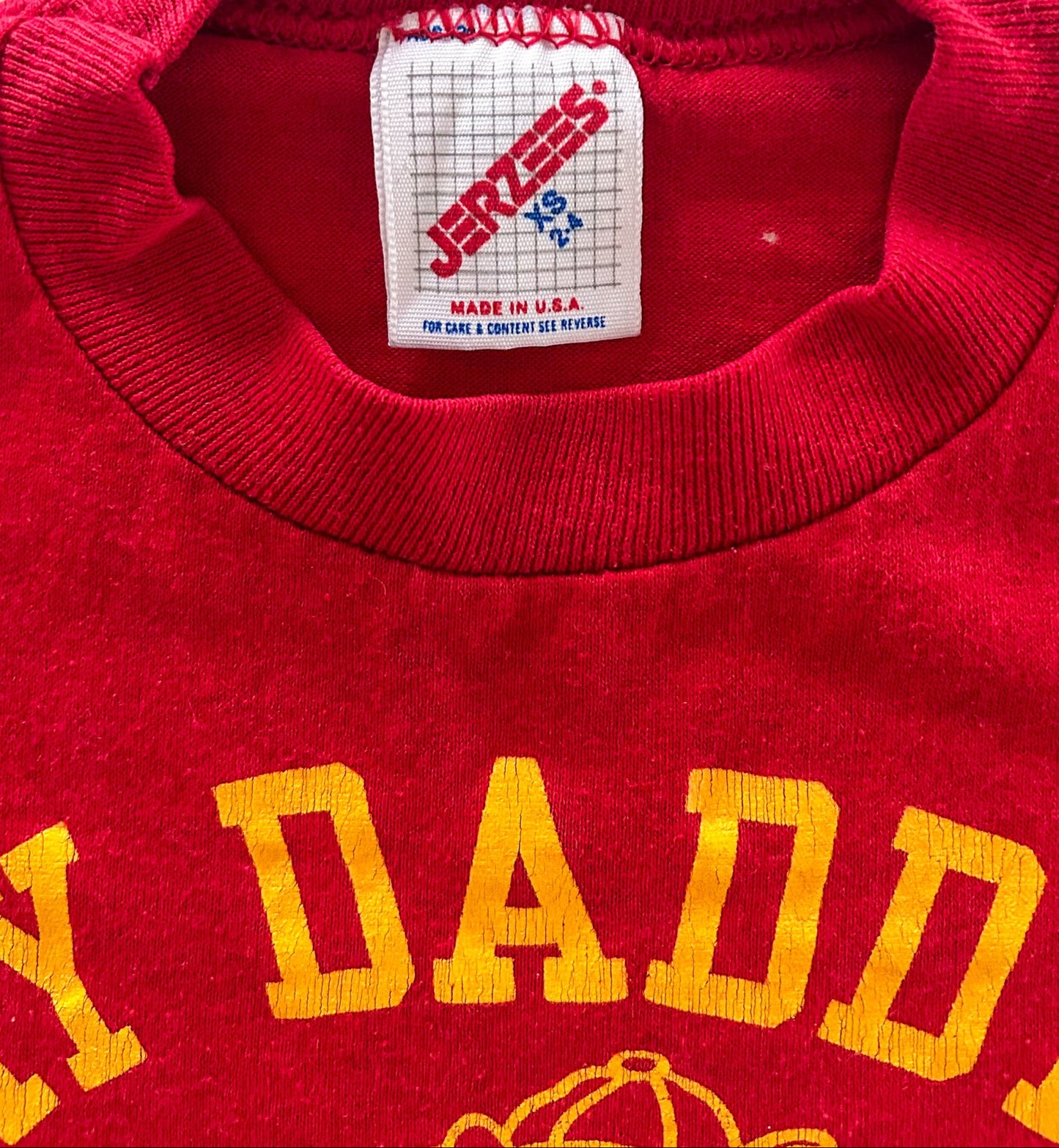 Vintage 1980s Jerzees Kids T-Shirt – “My Daddy’s a Marine” Red Graphic Tee | Made in USA Military Style Toddler Shirt, Size - 2-4 Years